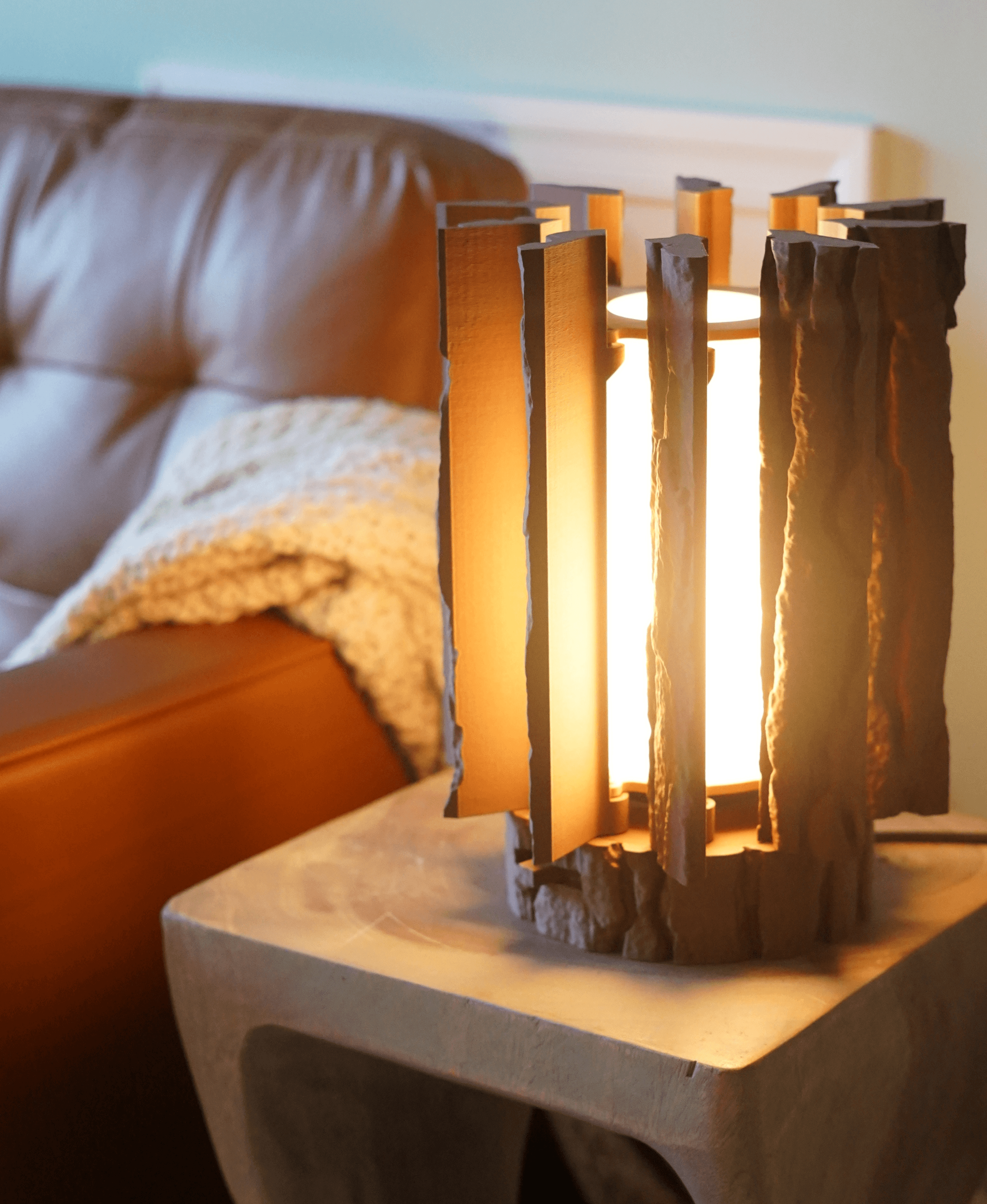 Lantern log - Mechanically Dimming Lamp with Real Log Texture 3d model