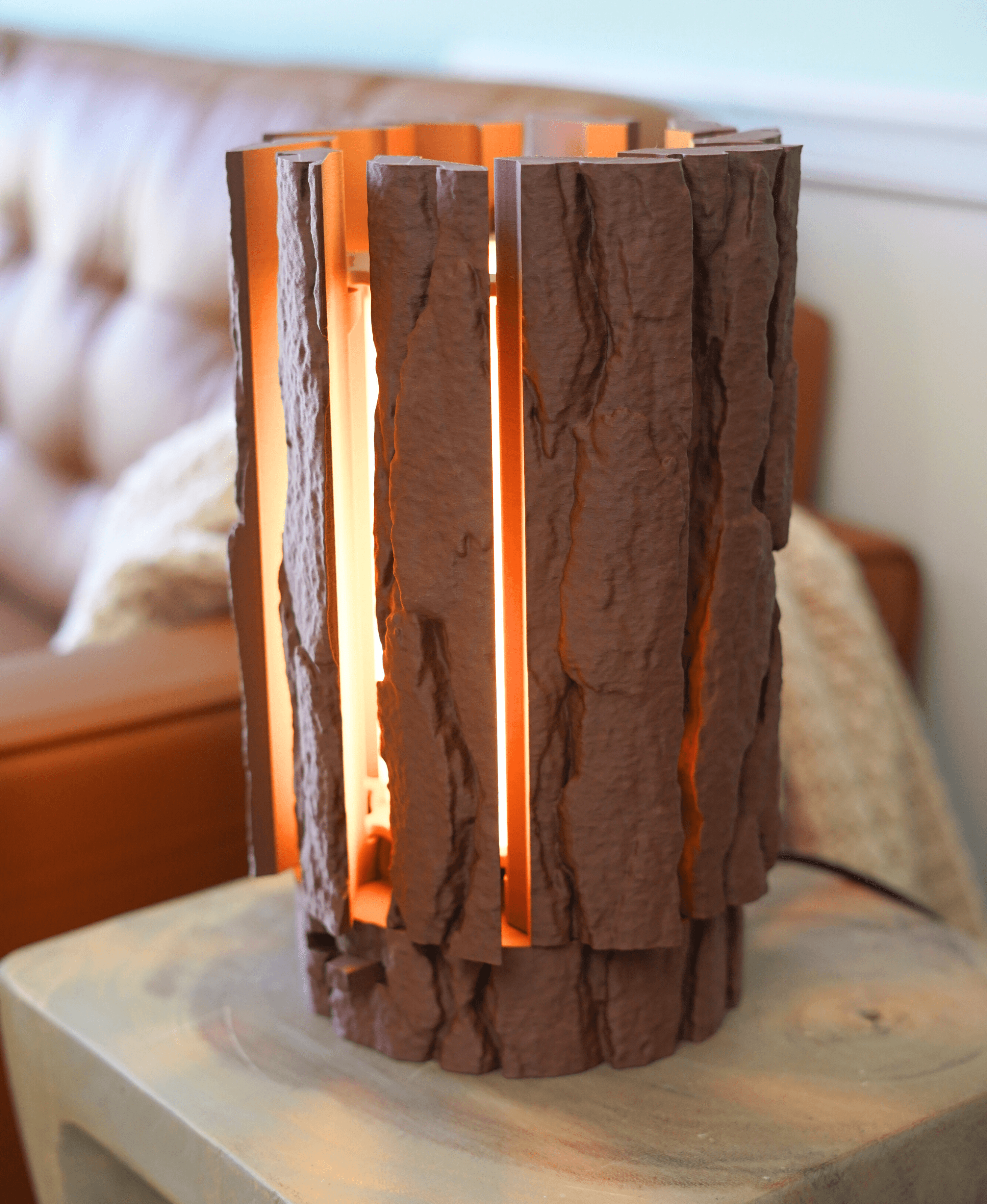 Lantern log - Mechanically Dimming Lamp with Real Log Texture 3d model