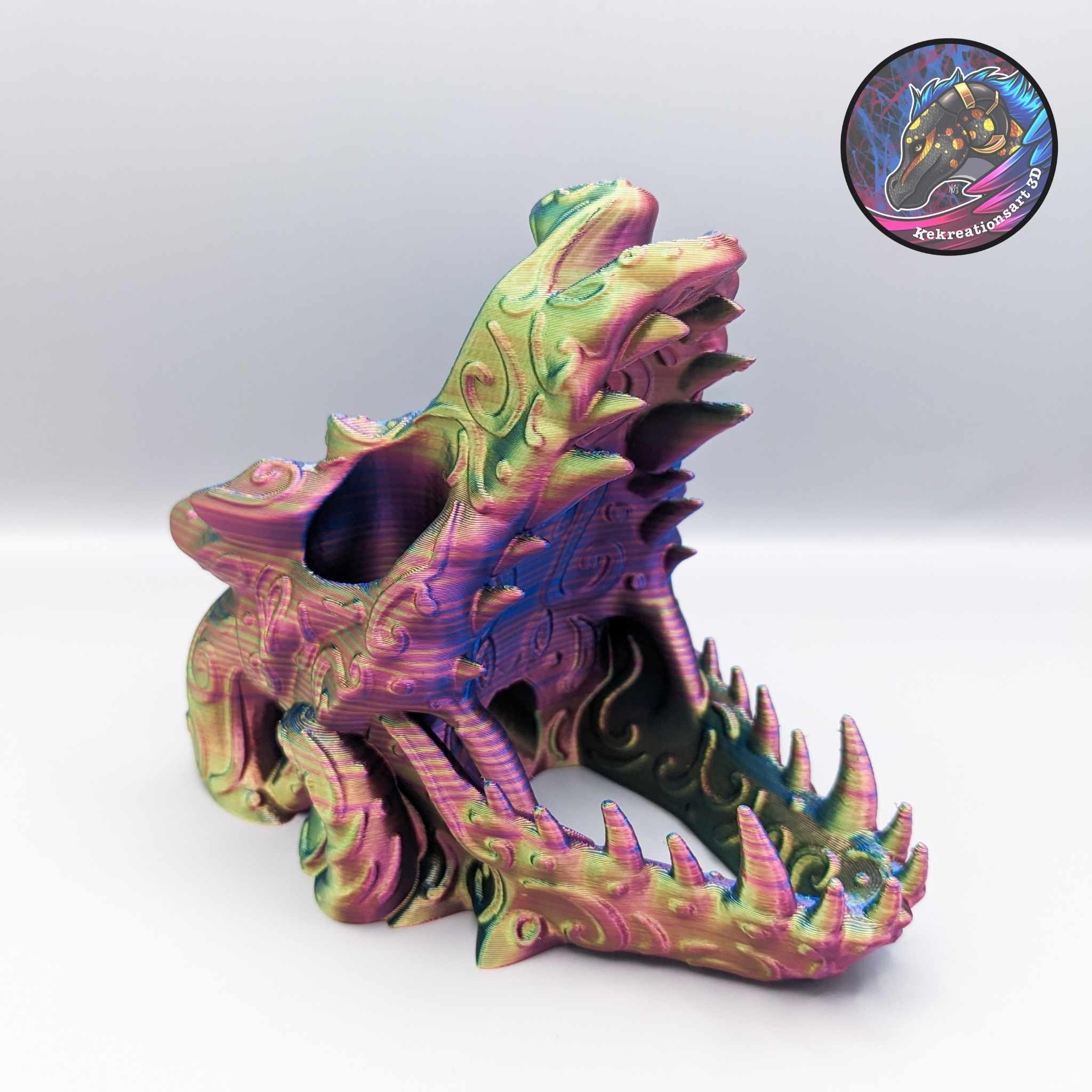 Decorative Dragon Skull Dice Tower 3d model