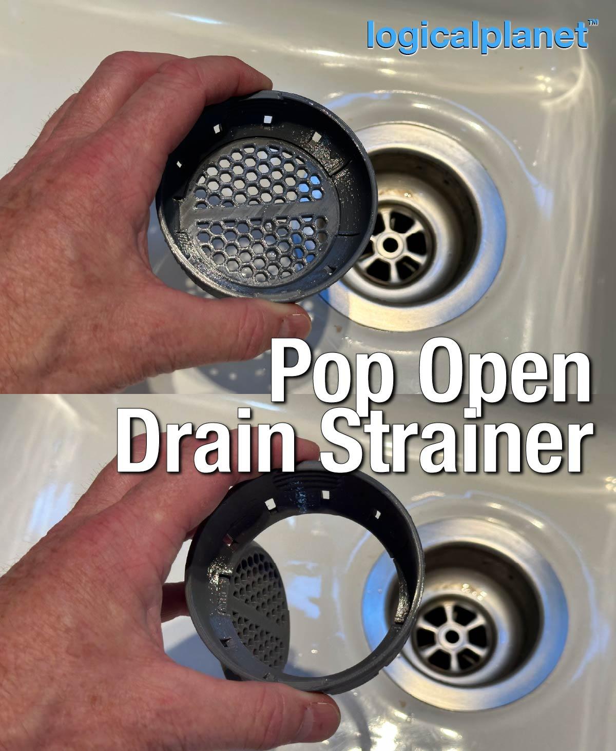 Pop-Open Drain Strainer #throwback edition 3d model