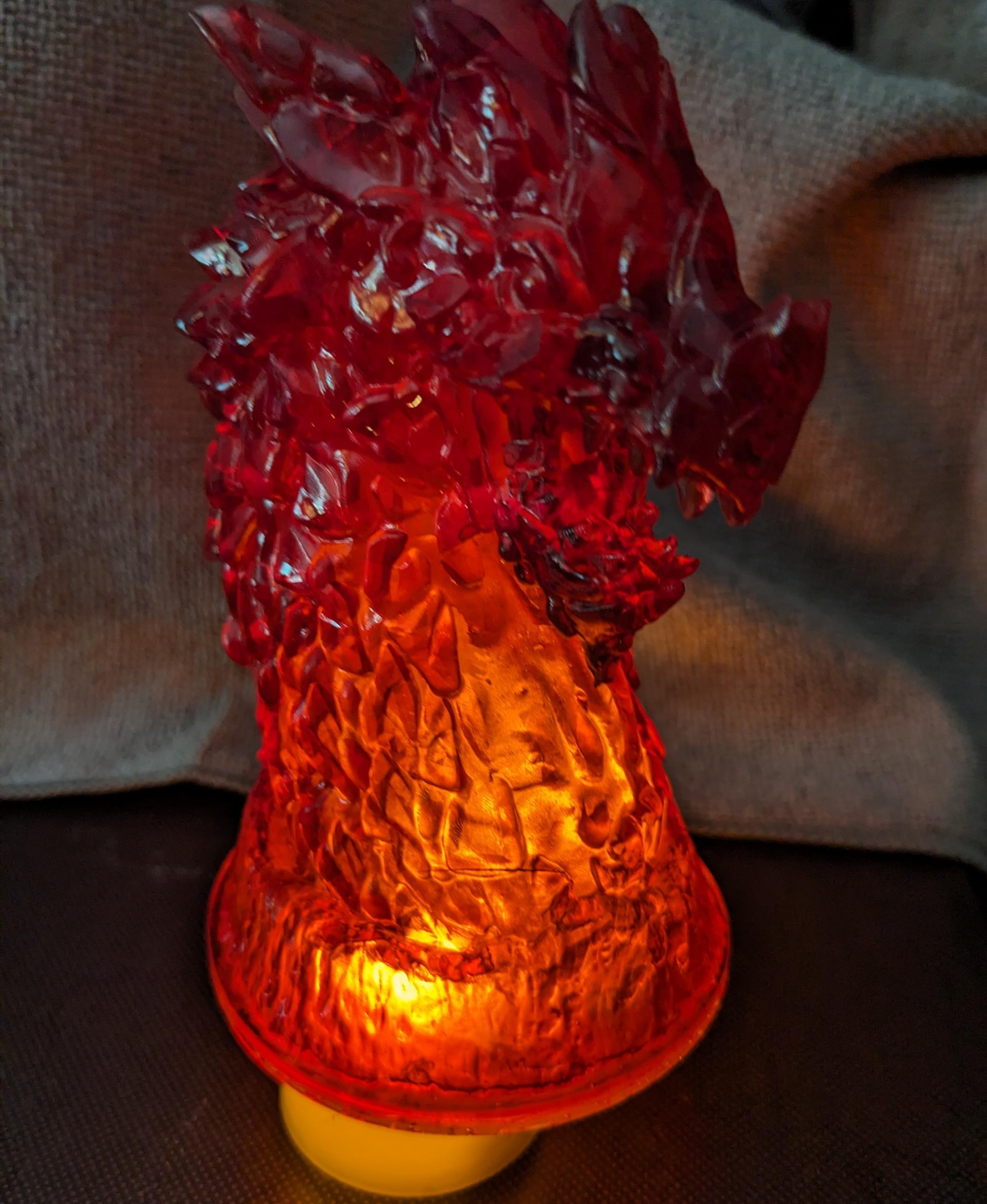 Magma Dragon Bust (Pre - Needs better lighting, but I like it. Printed on my Halot One using AceAddity Clear Red resin.  - 3d model