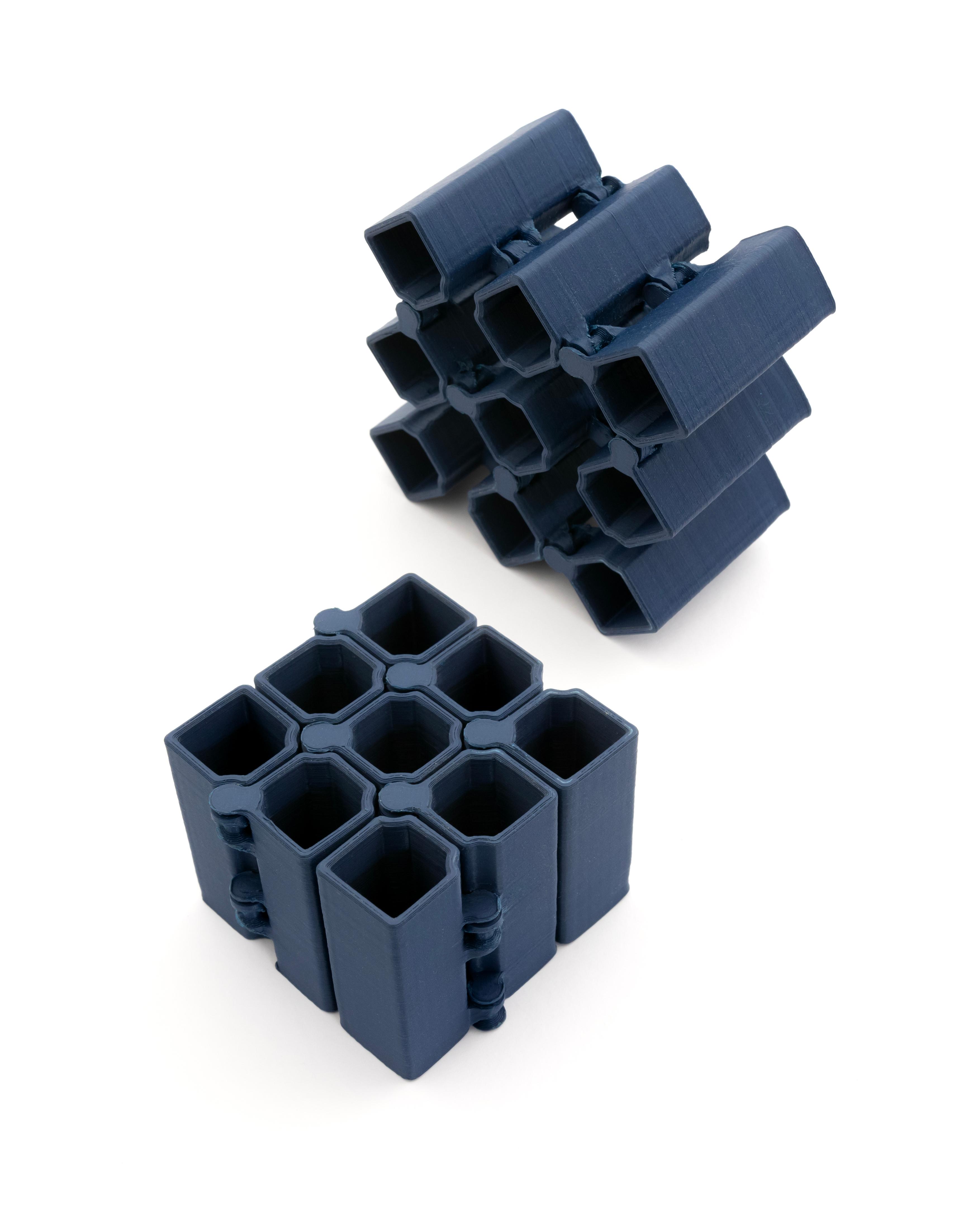 Auxetic Cubes // 18mm 3x3 Stacked 3d model
