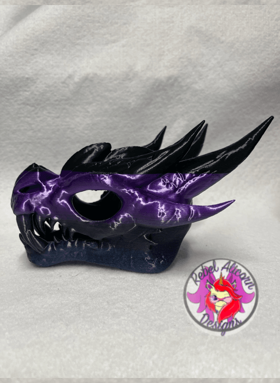 Dragon Skull - Dragon Skull with Flowers 3d model