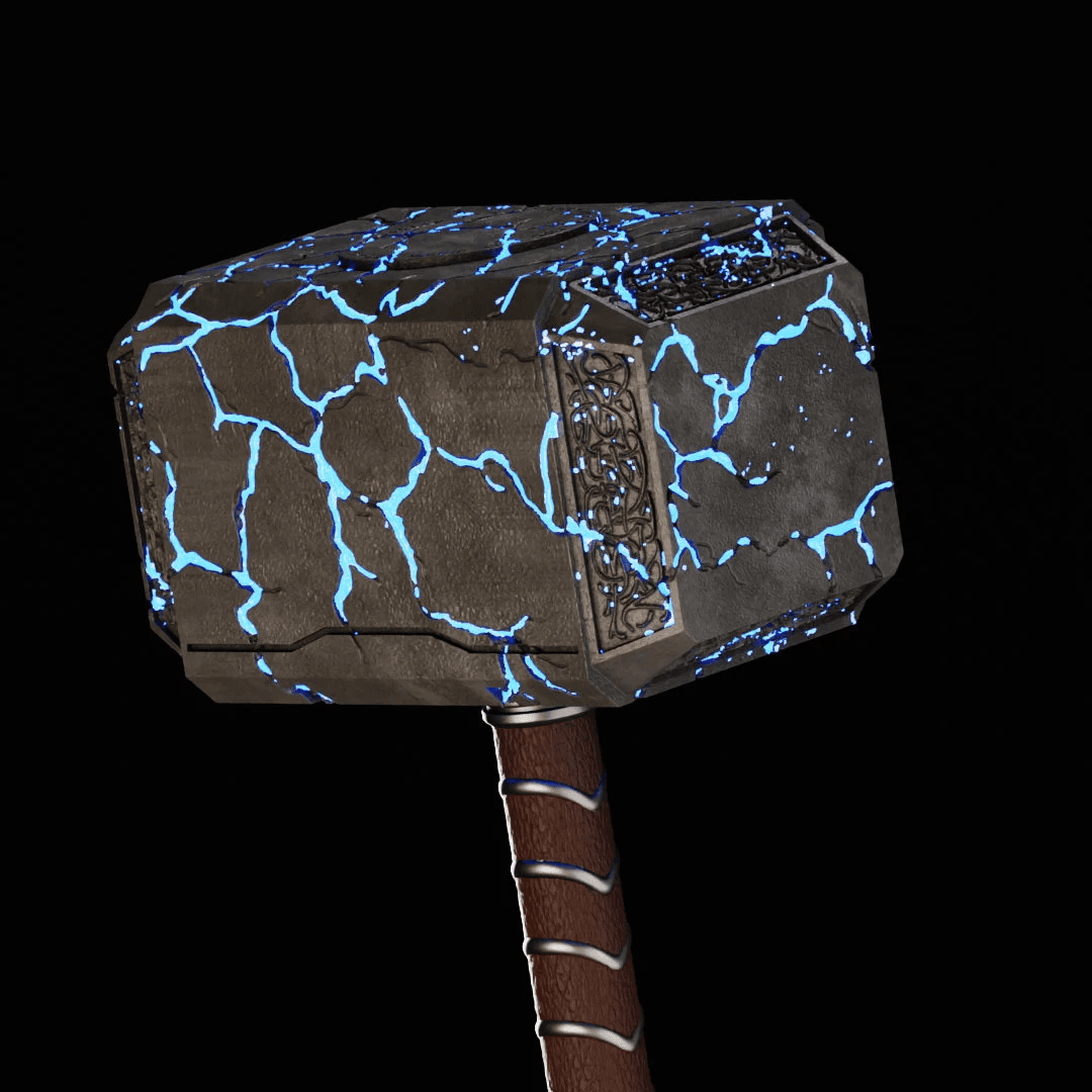 Mighty Lady Thor Cracked Hammer Mjolnir 3D FILE STL 3d model