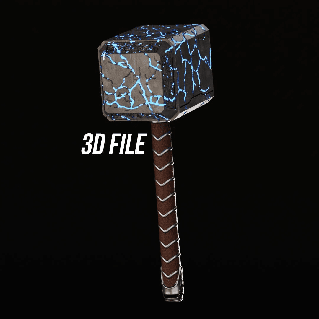 Mighty Lady Thor Cracked Hammer Mjolnir 3D FILE STL 3d model