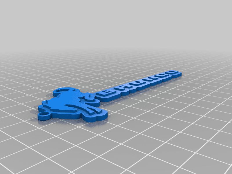 Bronco logo and keychain  3d model