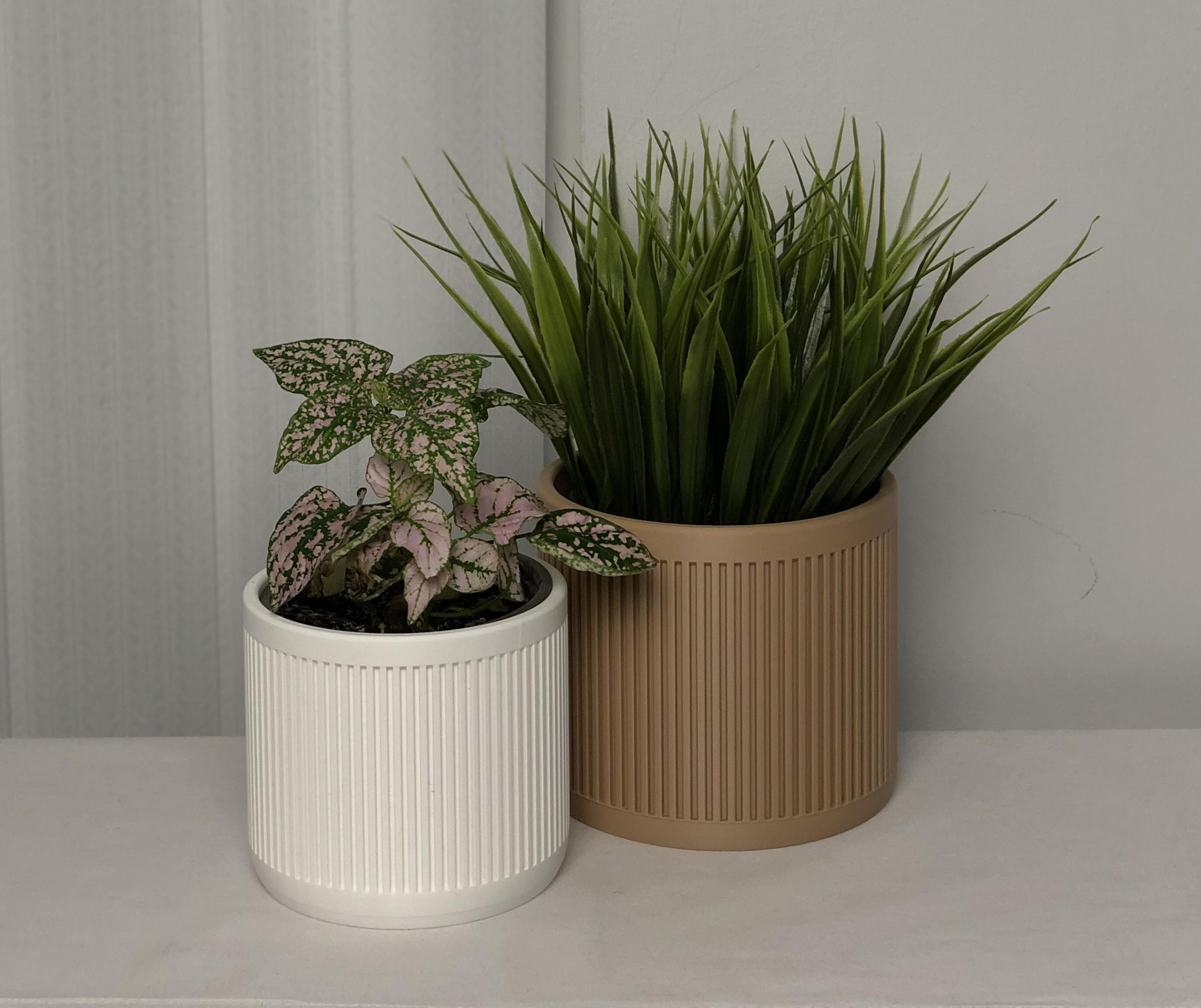 Modern Geometric Plant Pot - Stylish 3D Printed Home Decor 3d model