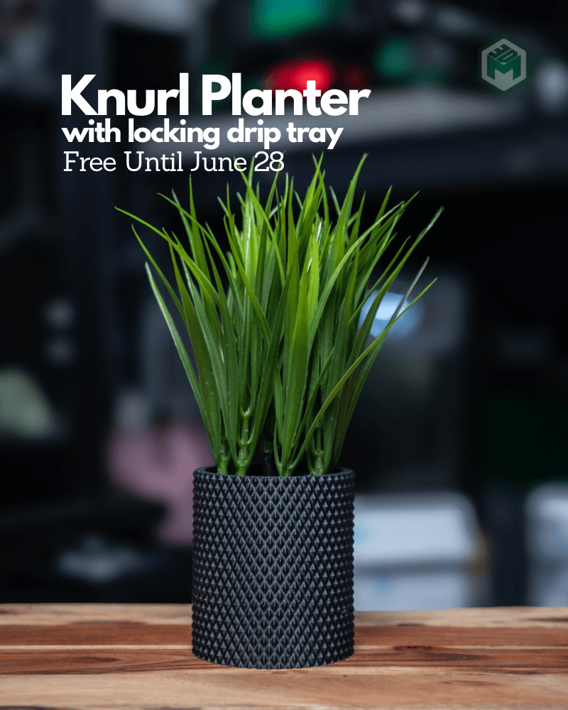 Knurl Planter with locking Drip Tray 3d model