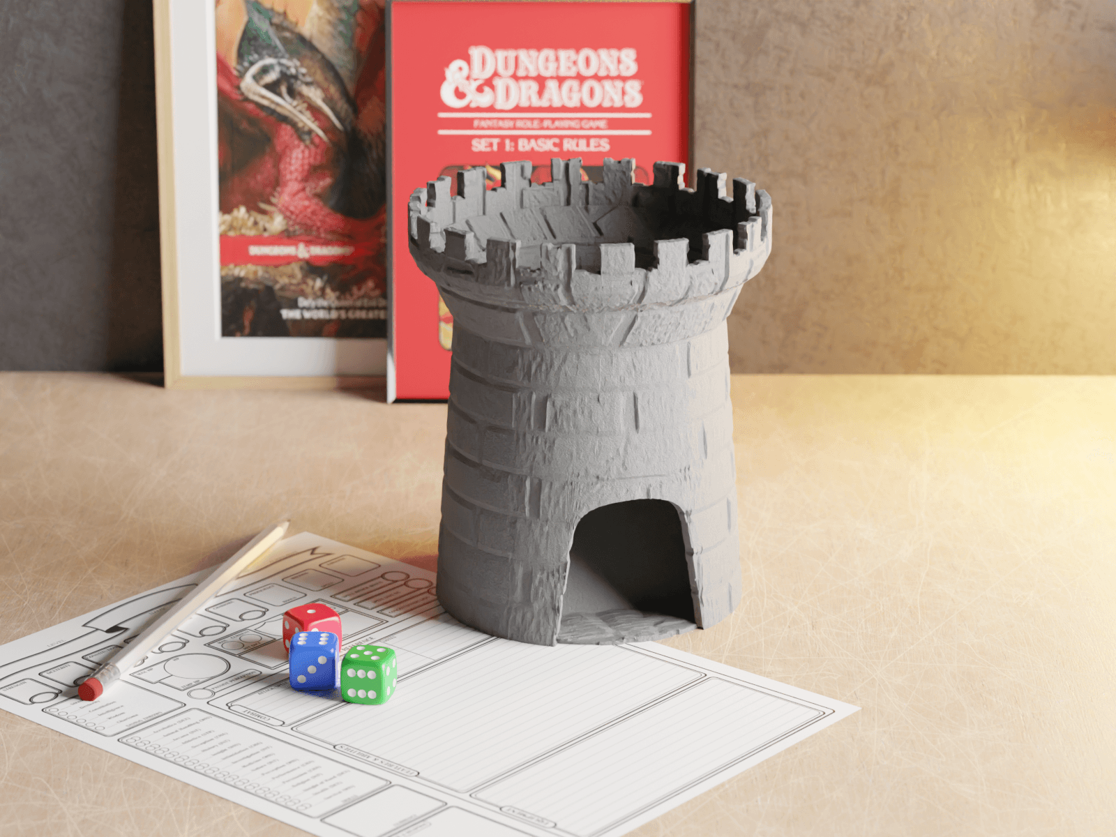 Dice Tower: arcane edition with texture 3d model