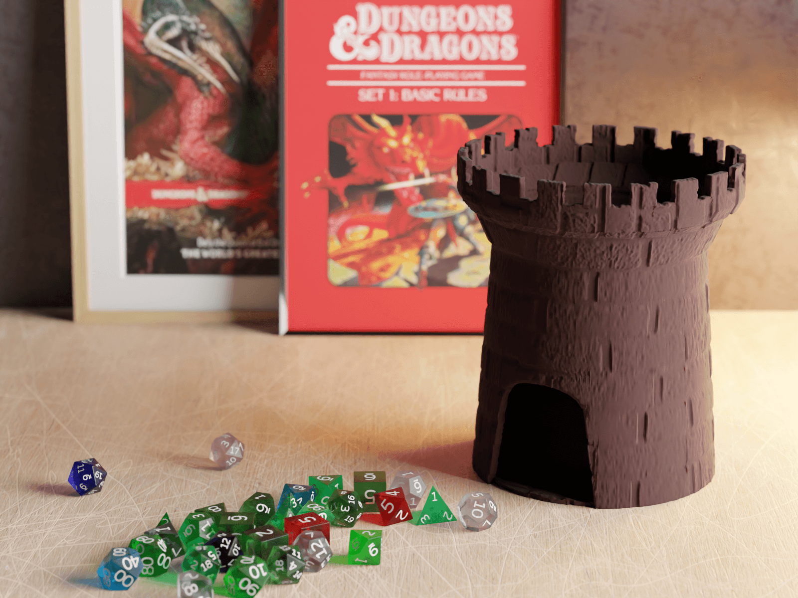 Dice Tower: arcane edition with texture 3d model