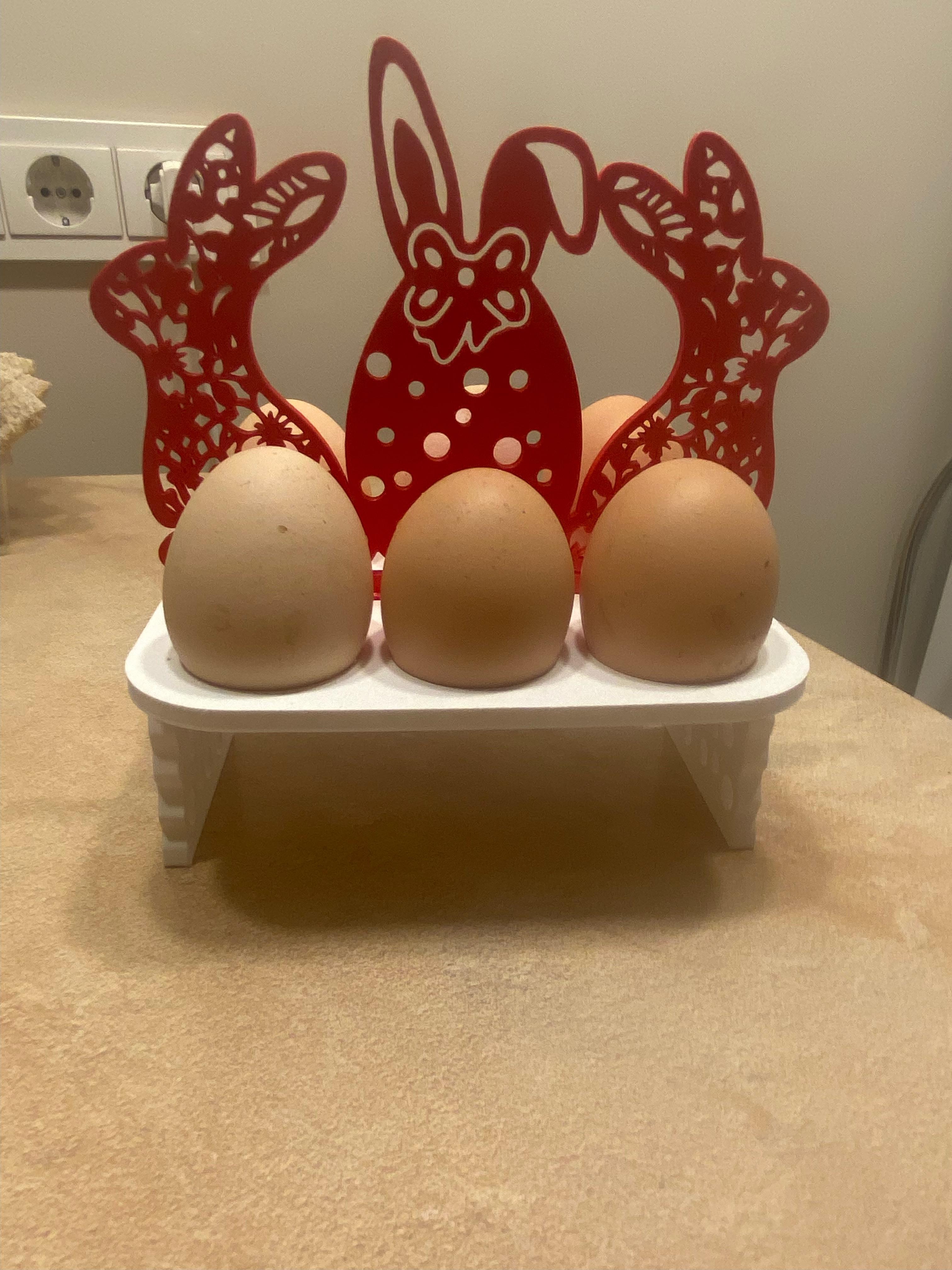  Easter egg holder with bunny decoration 3d model