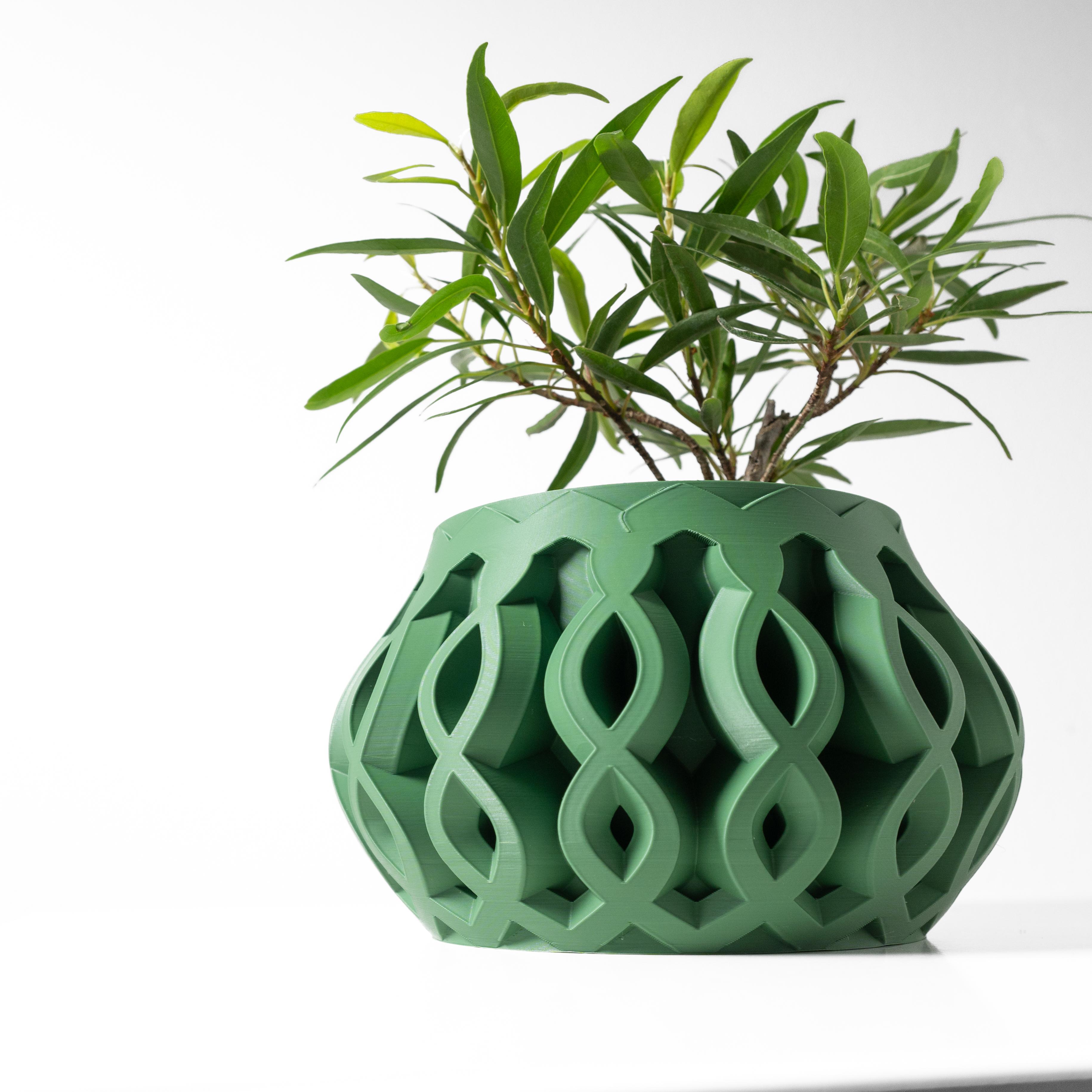 The Cylas Planter Pot with Drainage Tray & Stand: Modern and Unique Home Decor for Plants 3d model