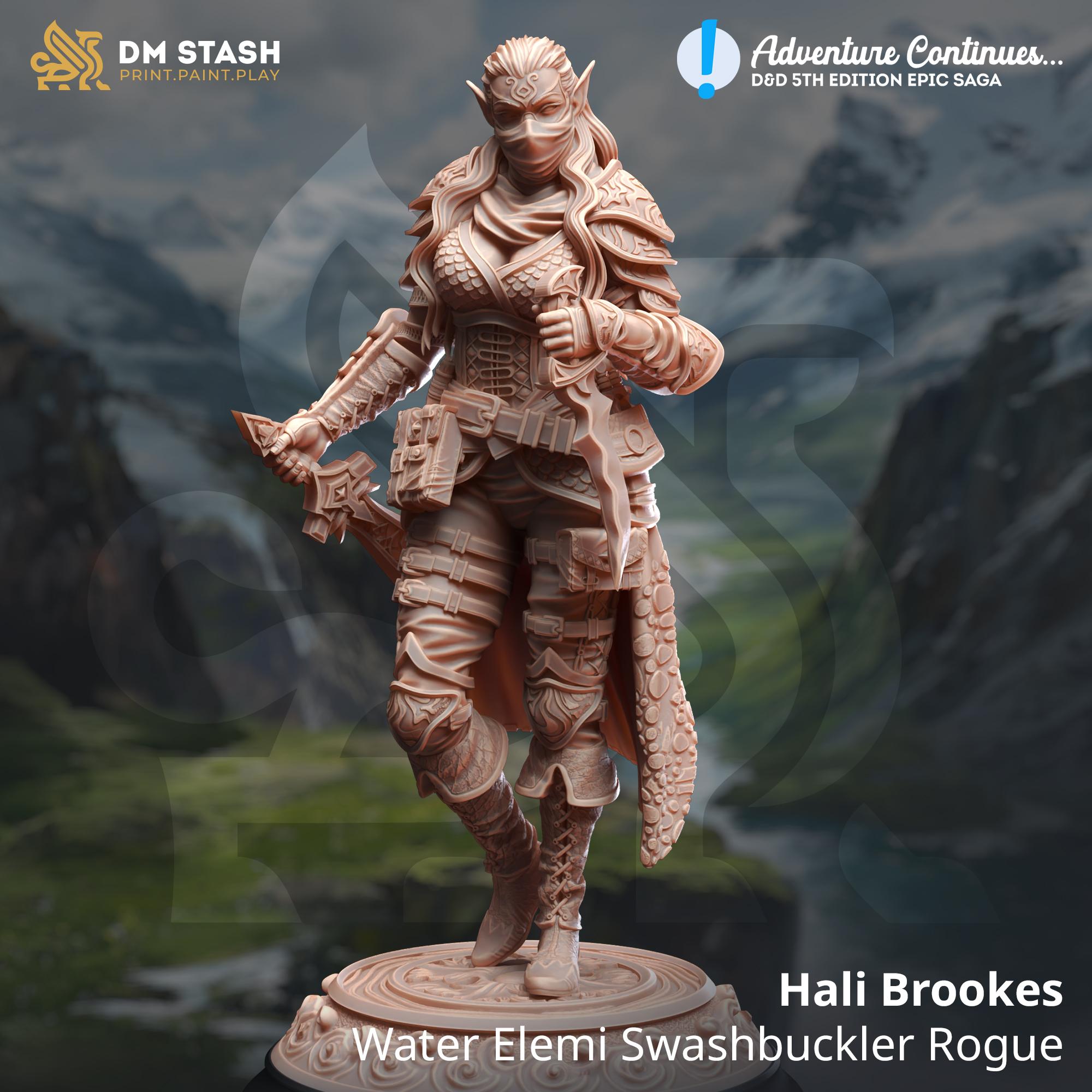 Water Genasi Swashbuckler Rogue - Hali Brookes 3d model