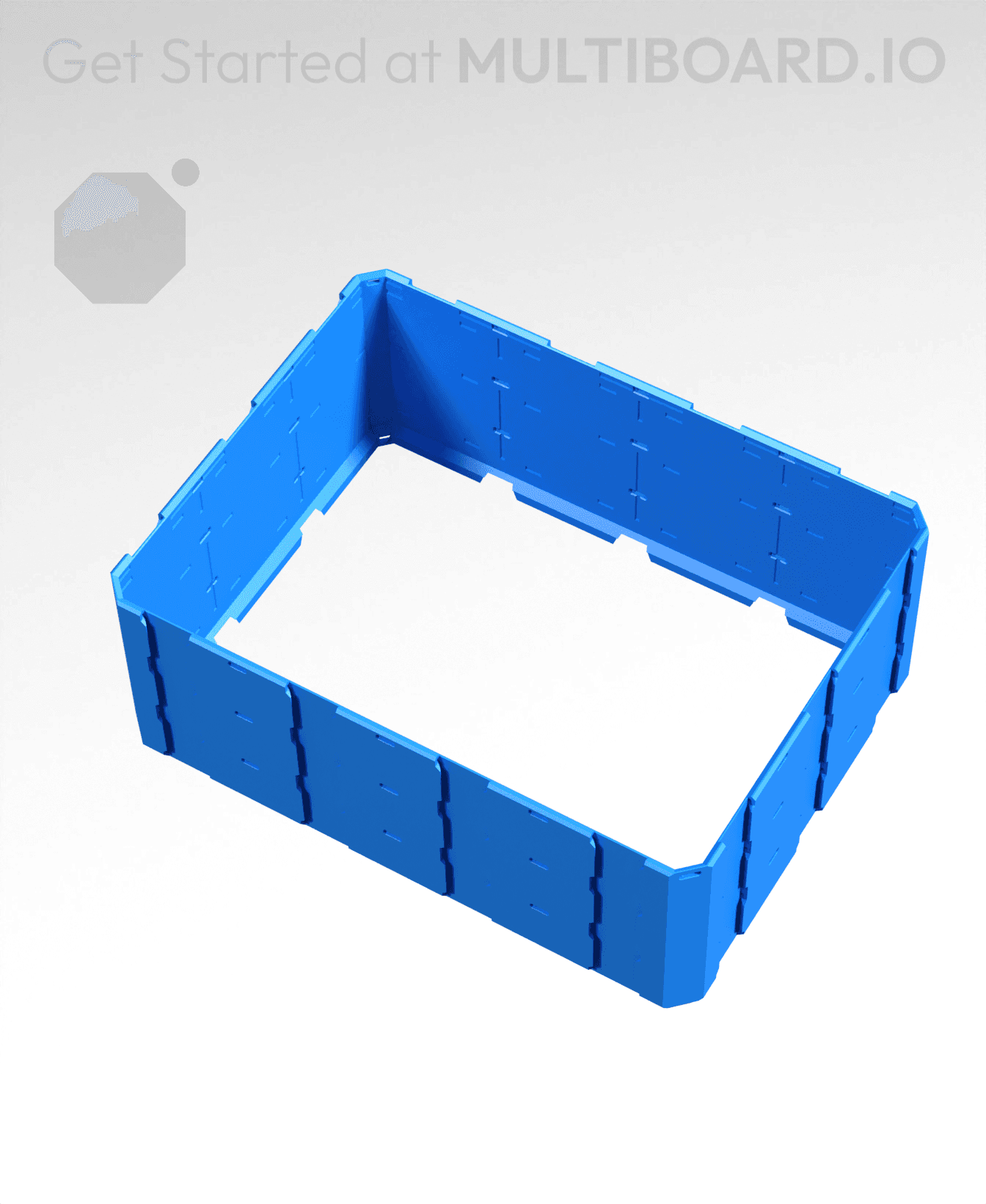 4x3x1.5 - Full Multipoint Rail - Universal Click-In Multibin Shell Extension 3d model