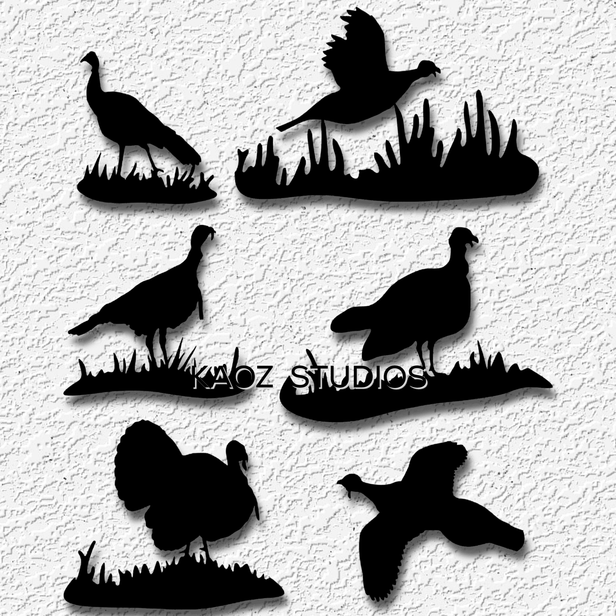 turkey collection wall art wild turkies wall decor wildlfe bird charms 3d model