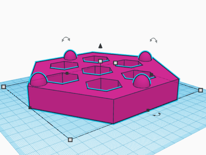 Hexagon Dice Box with variety of lids 3d model