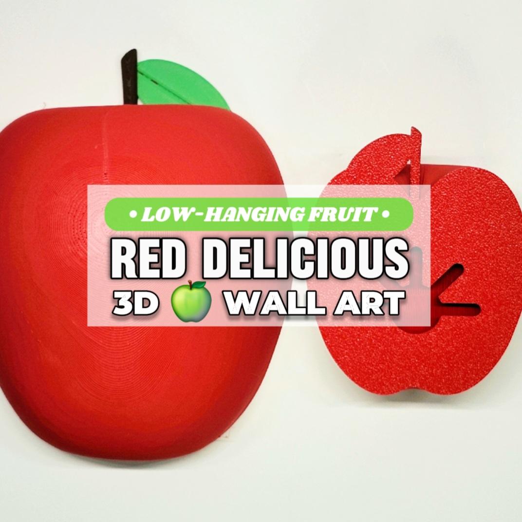 Jumbo Red Delicious Apple Decorative Pop-Out 3D Wall Art :: The 'Low-Hanging Fruit' Collection 3d model