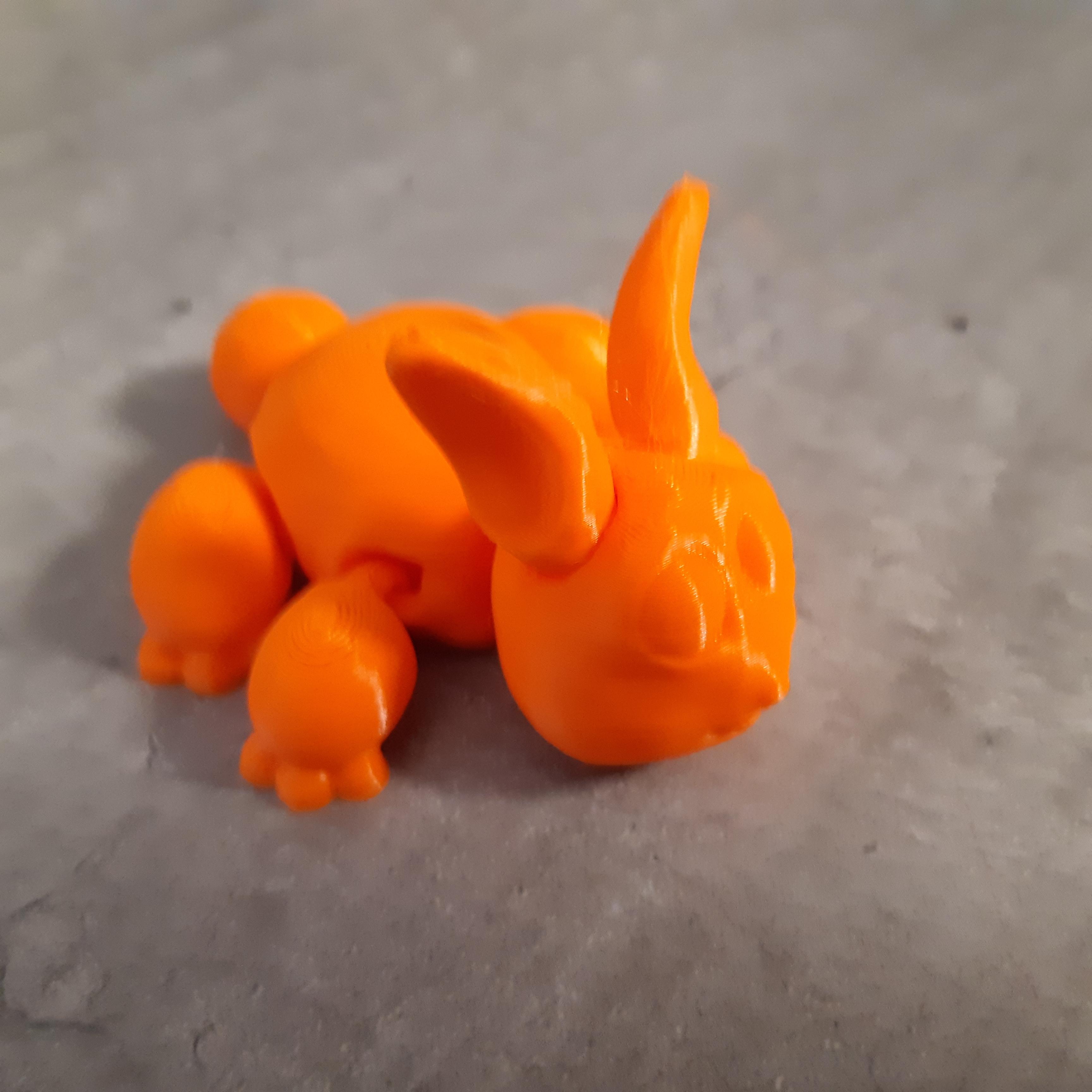 CUTE FLEXI BUNNY - WITH MOVEABLE EARS - SUPPORT FREE - PRINT-IN-PLACE 3d model