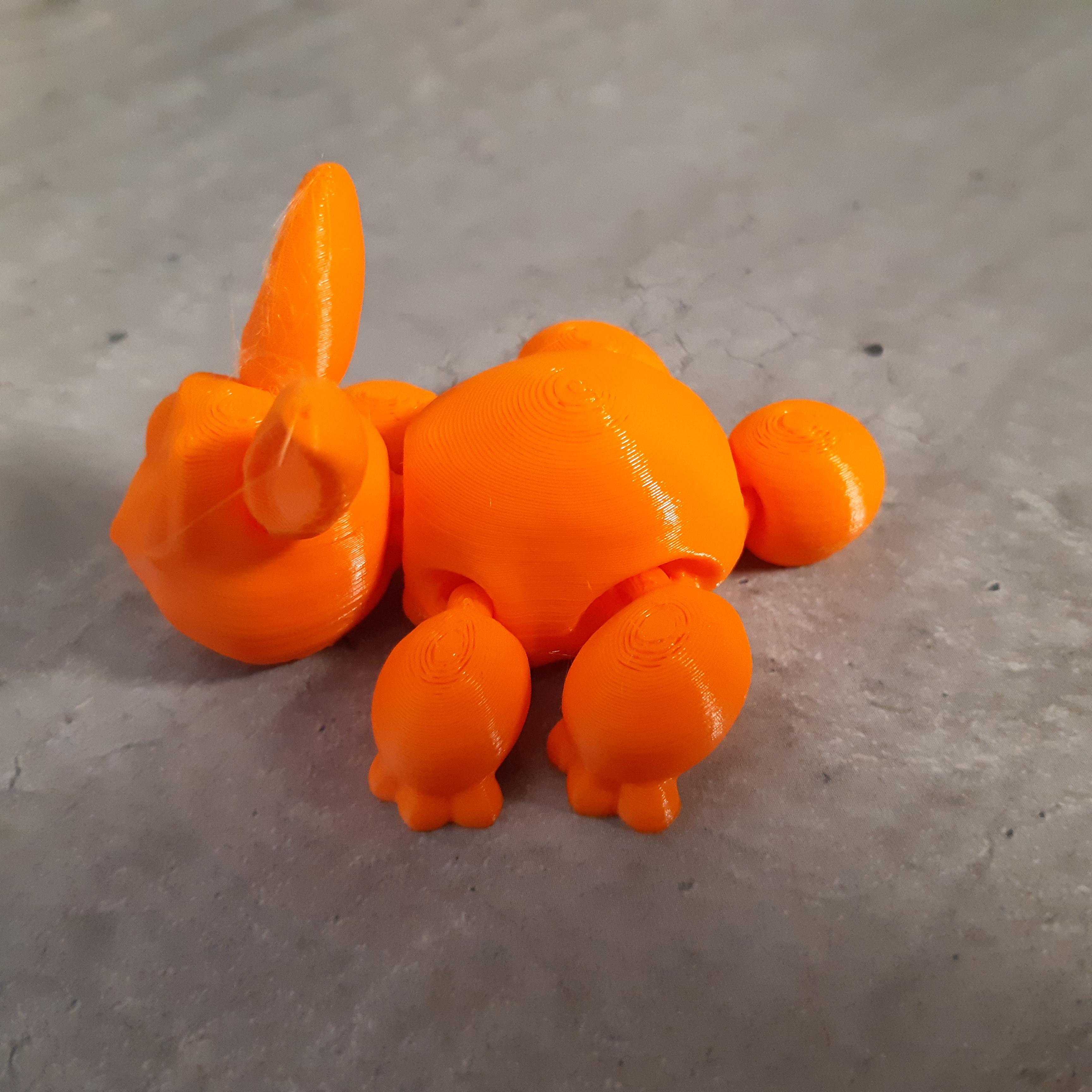CUTE FLEXI BUNNY - WITH MOVEABLE EARS - SUPPORT FREE - PRINT-IN-PLACE 3d model