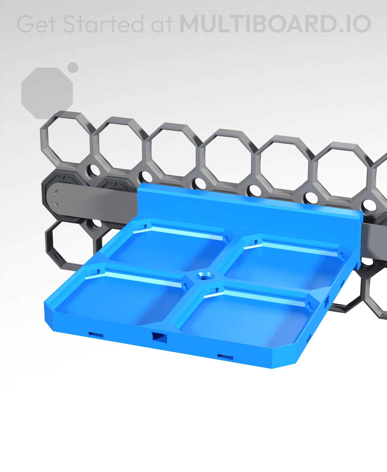 2x2 - Multibin Panel Shelf - Rail Slider 3d model