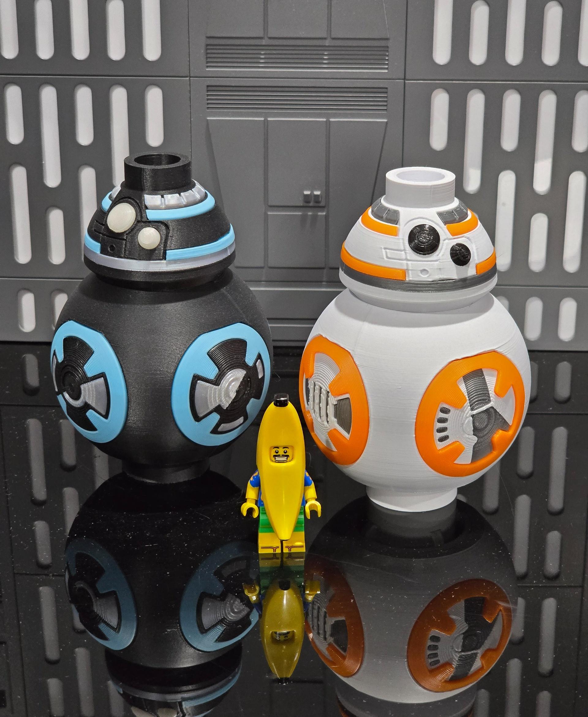 BB-8 (4 inch brick figure, NO MMU/AMS, NO supports, NO glue) - BB-anana for Scale - 3d model