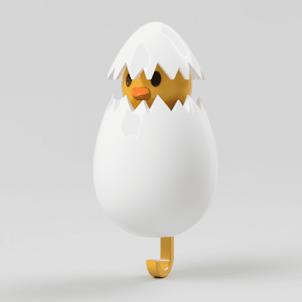 CHICKEN EGG - WALL KEY HANGER 3d model