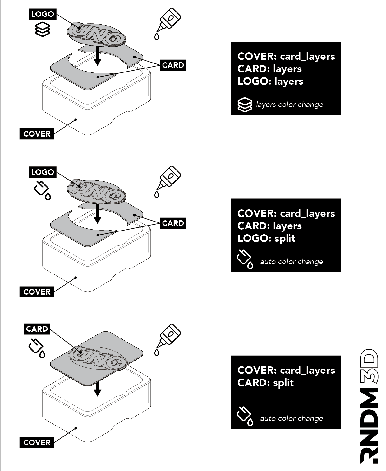 UNO BOX COLORS - Multipart StorageBox *by RNDM3D* 3d model