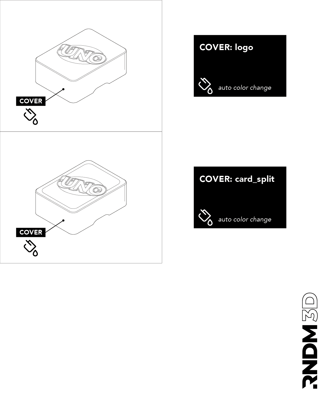UNO BOX COLORS - Multipart StorageBox *by RNDM3D* 3d model