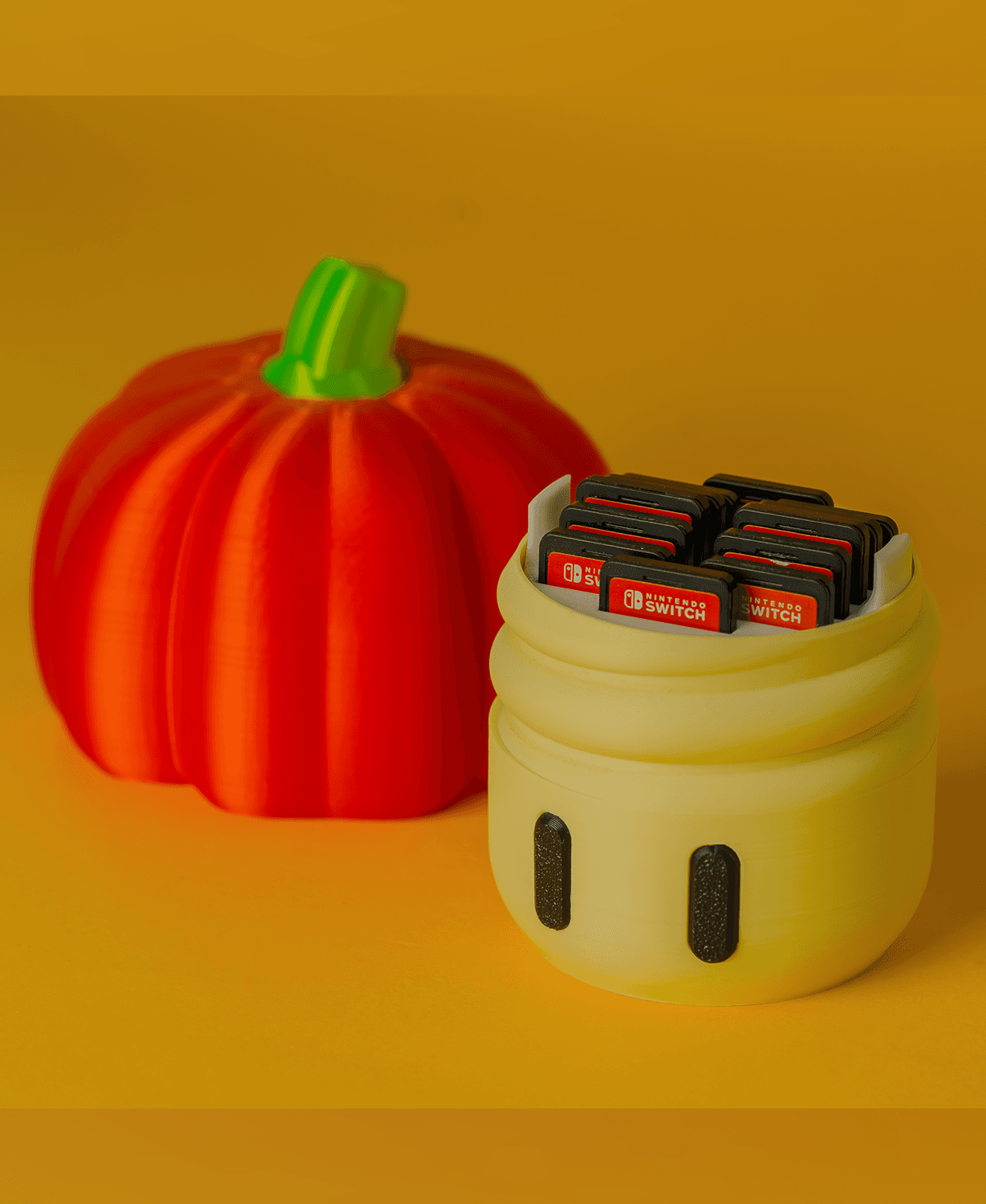 Halloween Pumpkin Add-On (for our mushie files) Stashbox Container - Glueless Snap Design, 3 Sizes 3d model