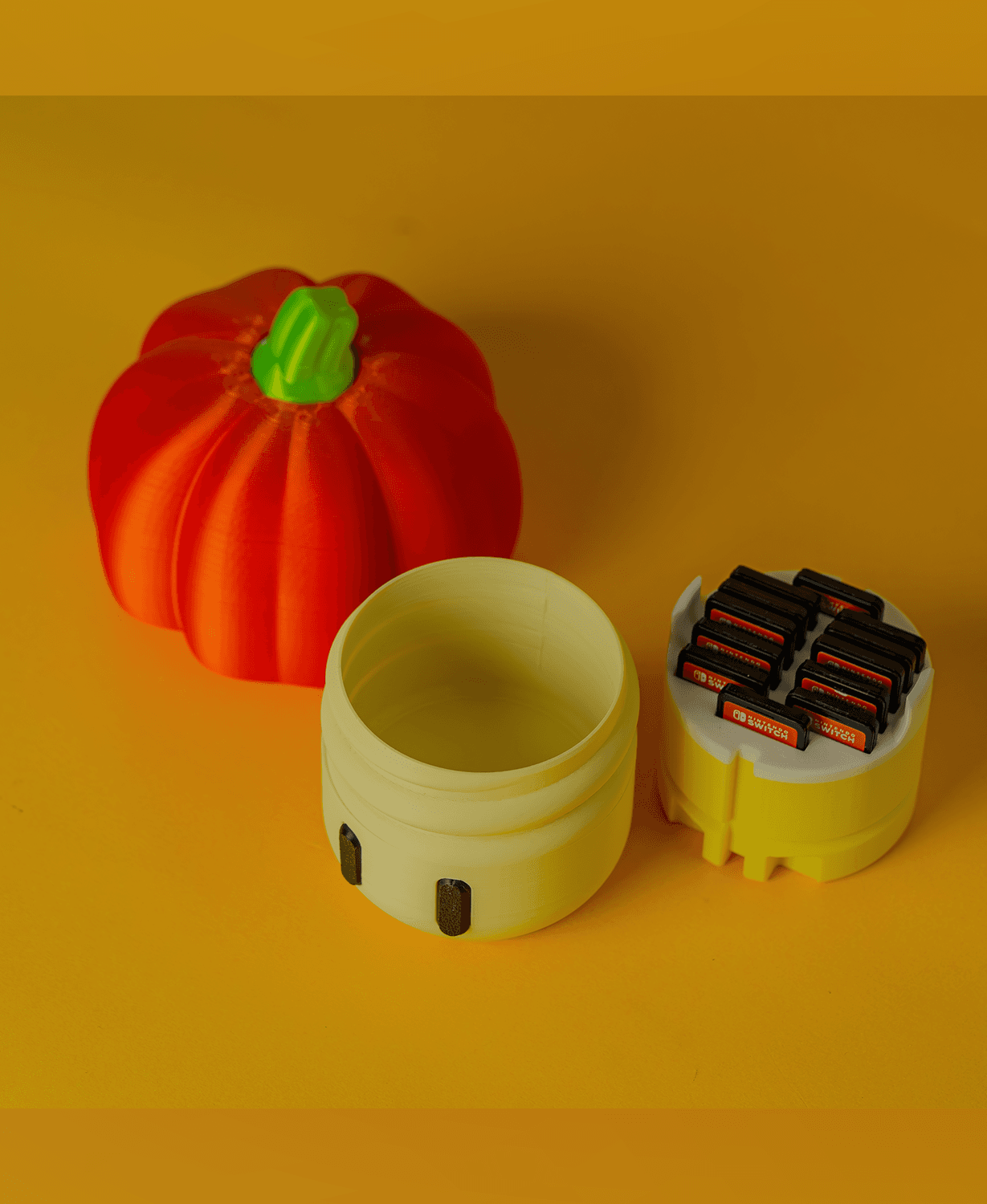 Halloween Pumpkin Add-On (for our mushie files) Stashbox Container - Glueless Snap Design, 3 Sizes 3d model