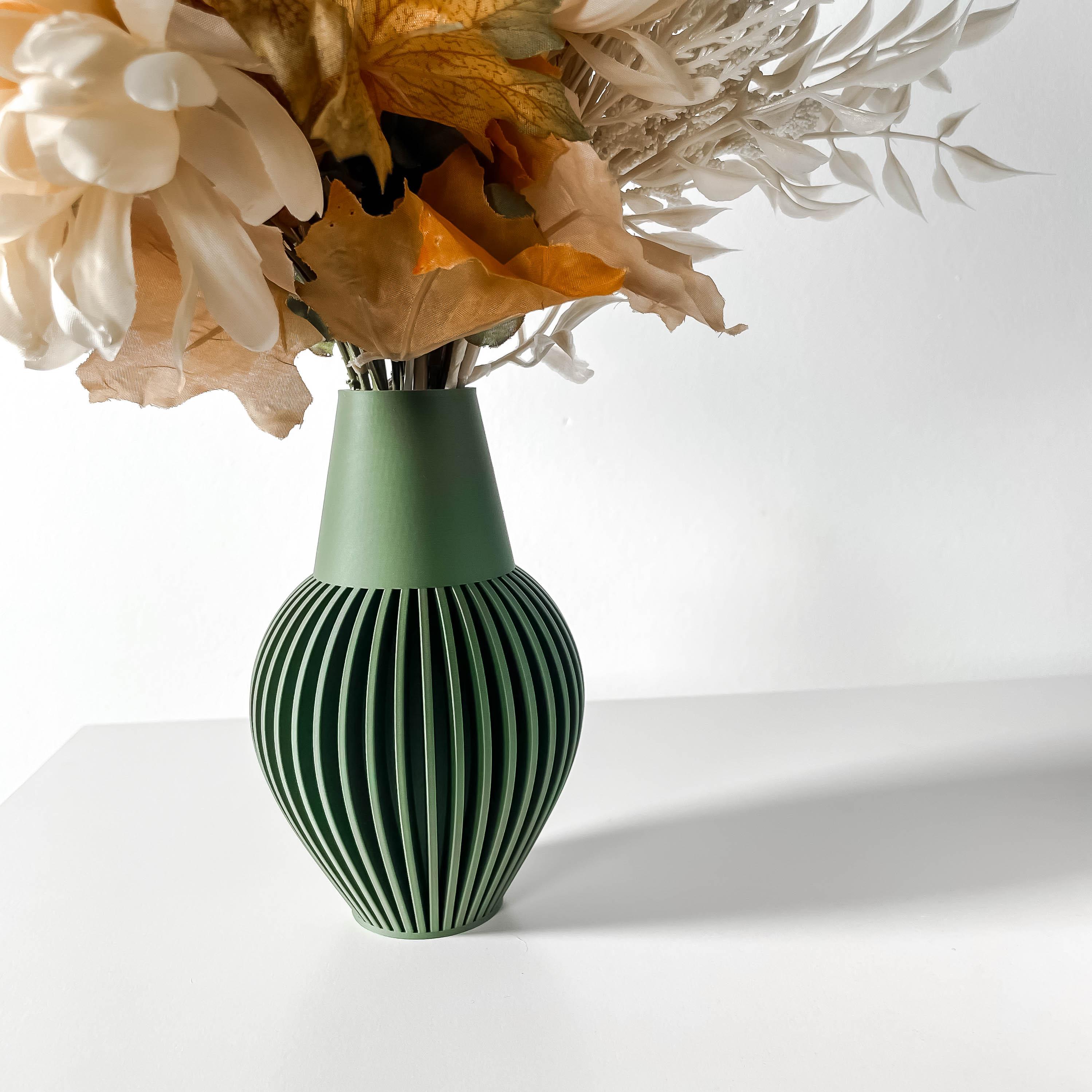 The Donos Vase, Modern and Unique Home Decor for Dried and Preserved Flower Arrangement  | STL File 3d model