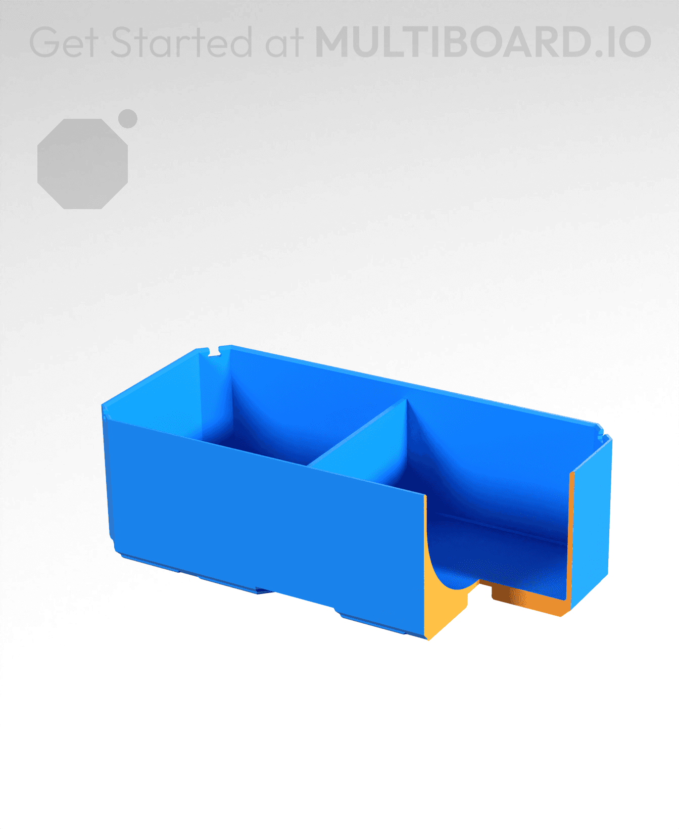 2x1x0.75 - Curved - Divided Bin - Multibin Insert 3d model