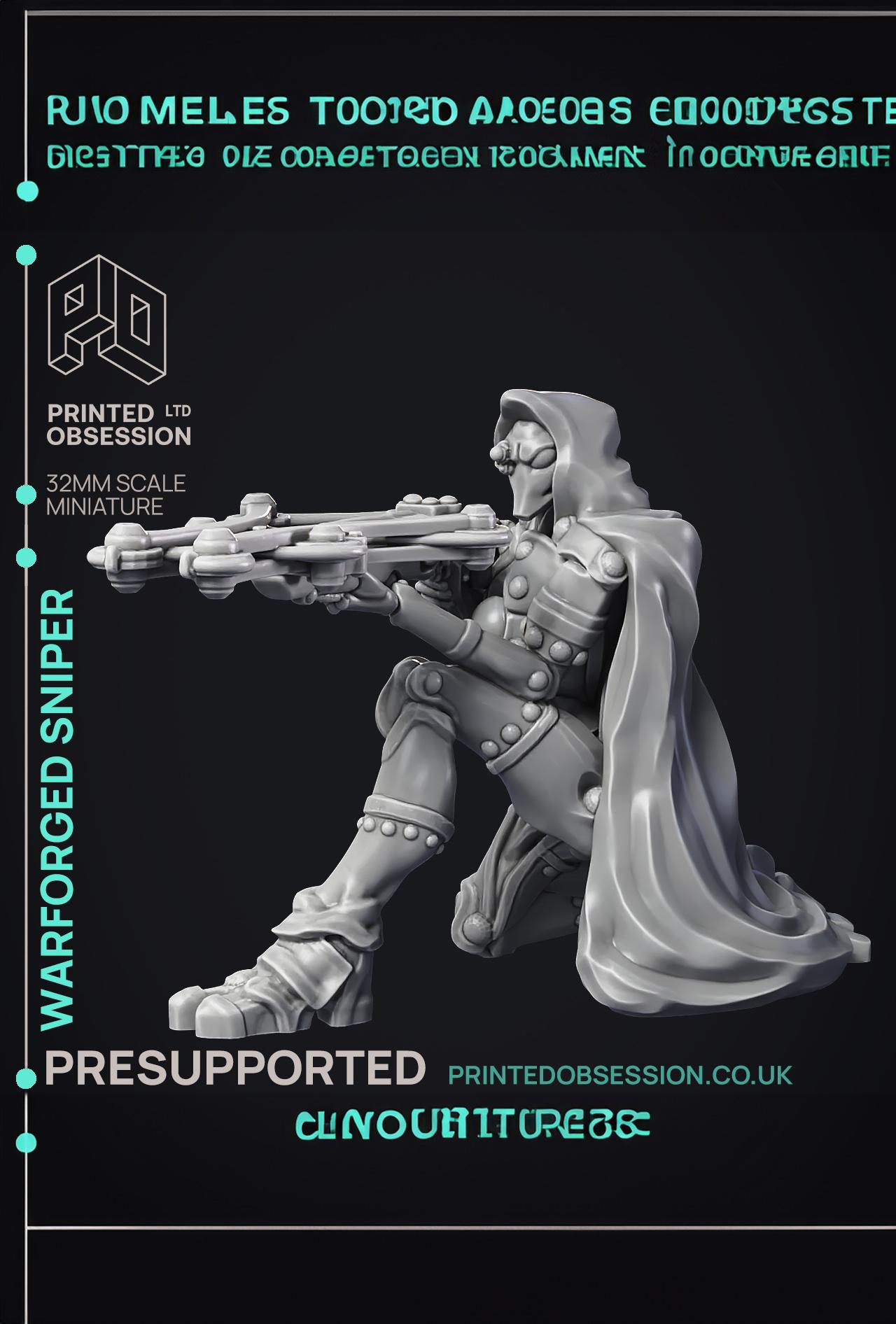 Sniper Warforged - Assassin Clan - PRESUPPORTED - 32 mm scale  3d model