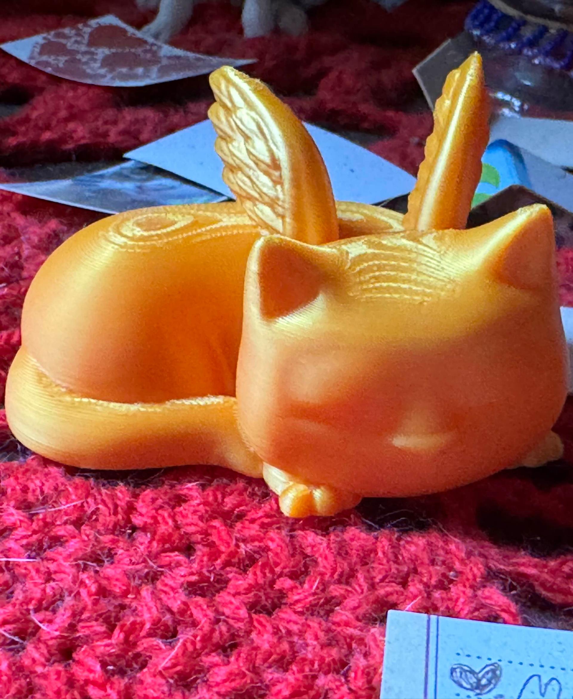 Cat Angel - Printed in Eryone Gold silk - 3d model