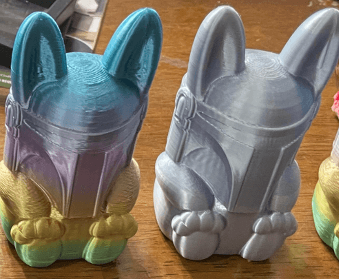 Mandalorian Bunny Easter Egg - In Pastel Rainbow! - 3d model