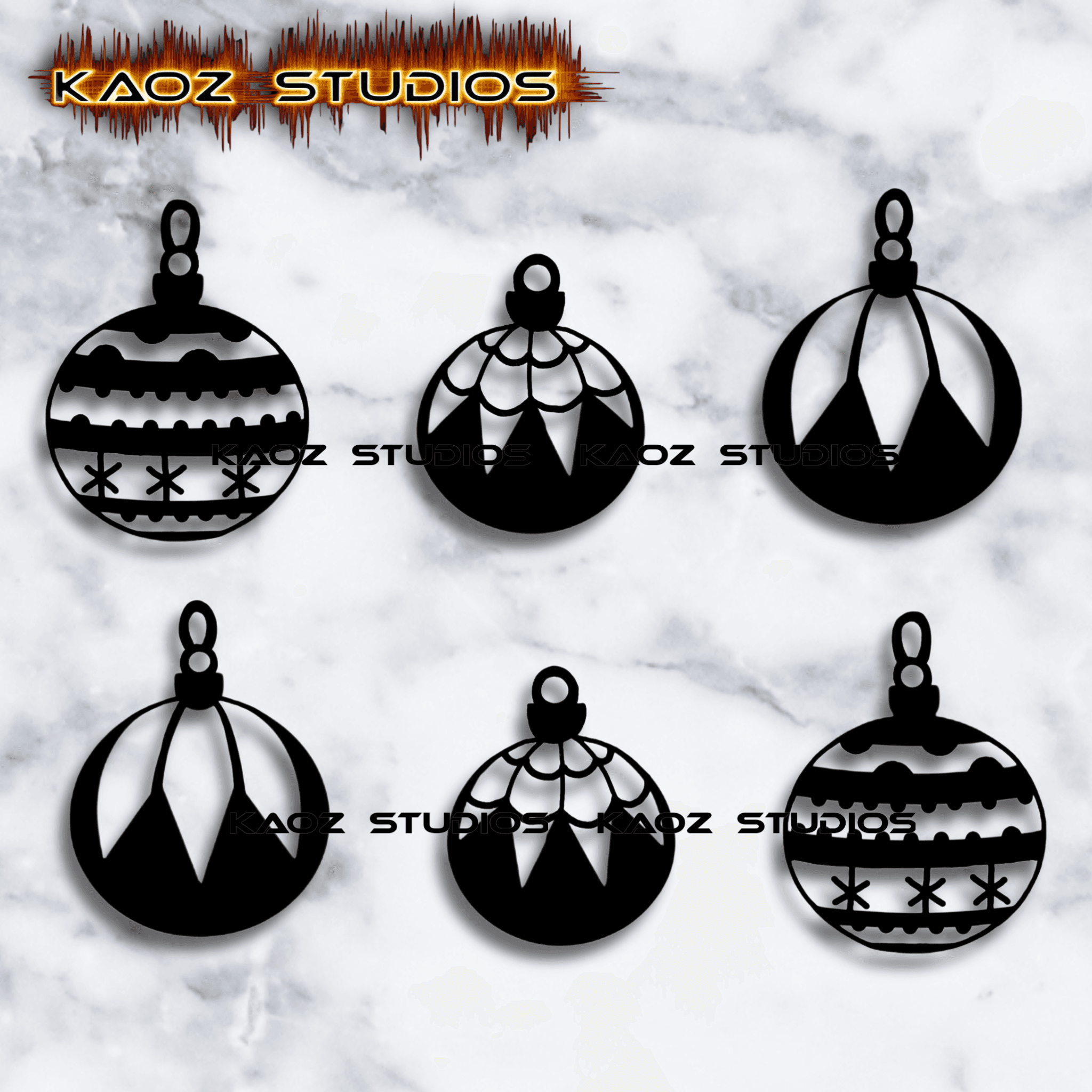christmas ornament earrings pack christmas ornaments jewelry pack  3d model