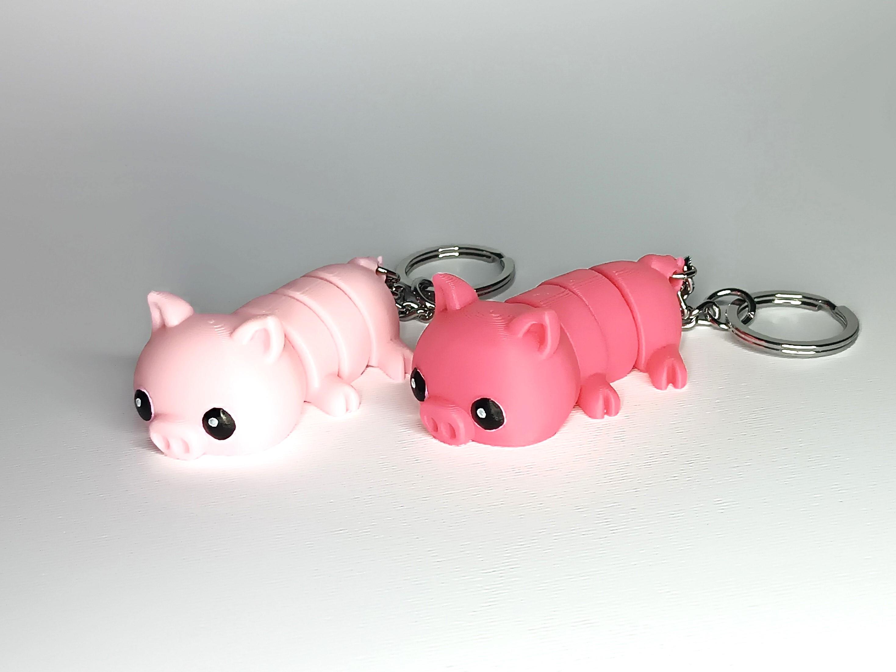 Cute Flexi Pets Pig (Keychain & Magnet) 3d model