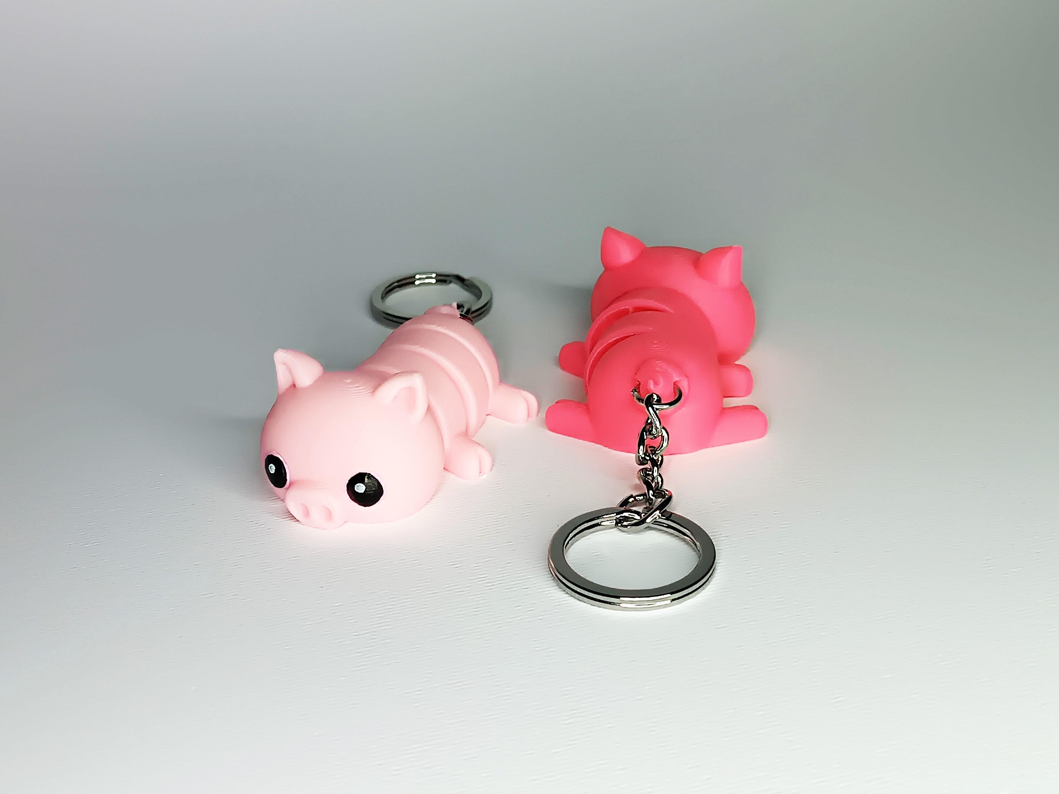 Cute Flexi Pets Pig (Keychain & Magnet) 3d model