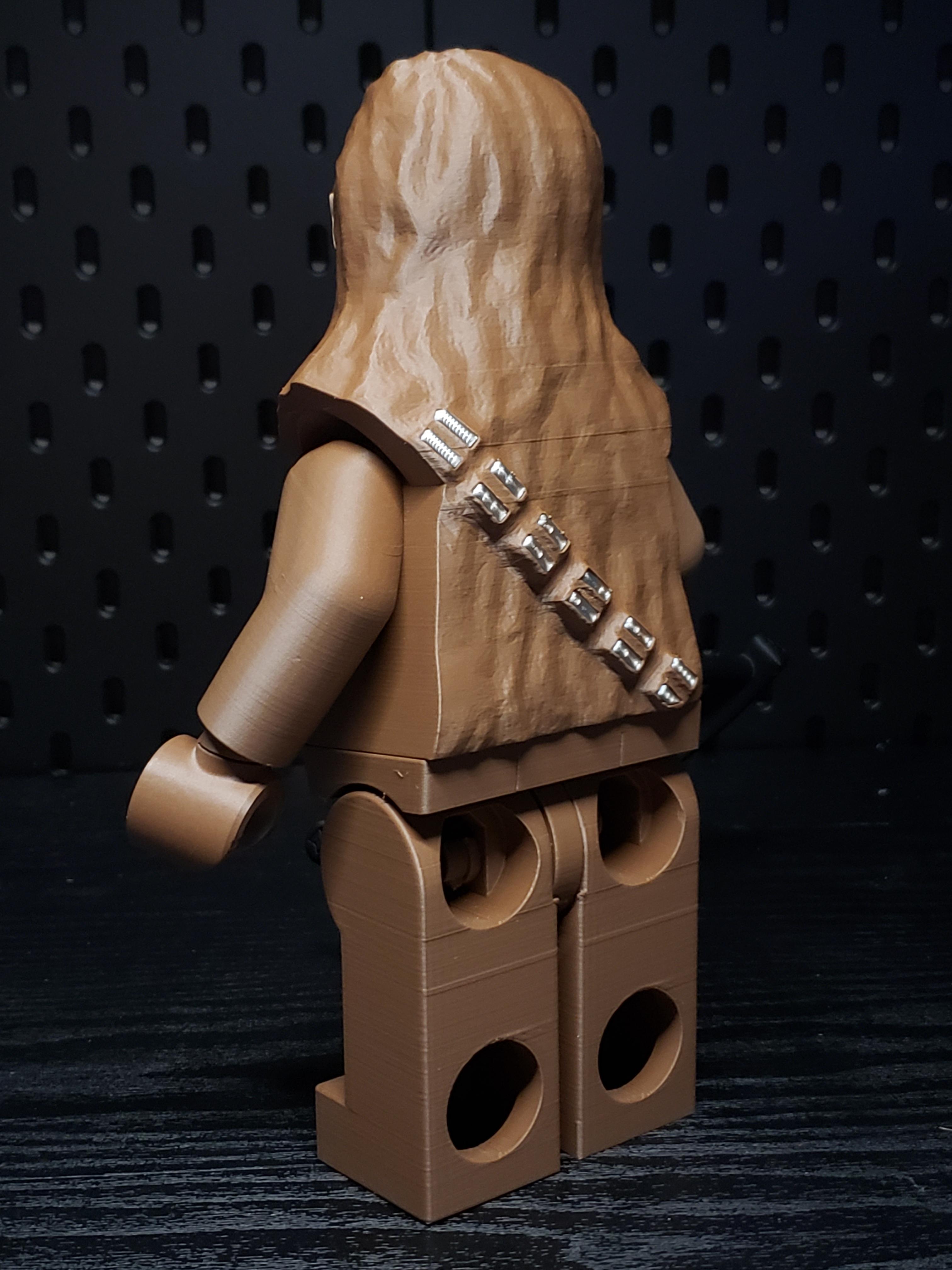 Chewbacca (6:1 LEGO-inspired brick figure, NO MMU/AMS, NO supports, NO glue) 3d model
