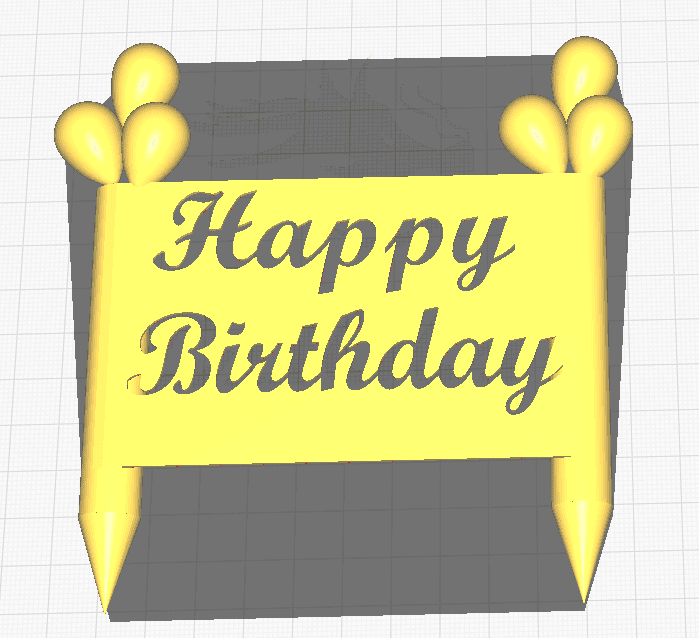 Birthday Banner with Balloons 3d model