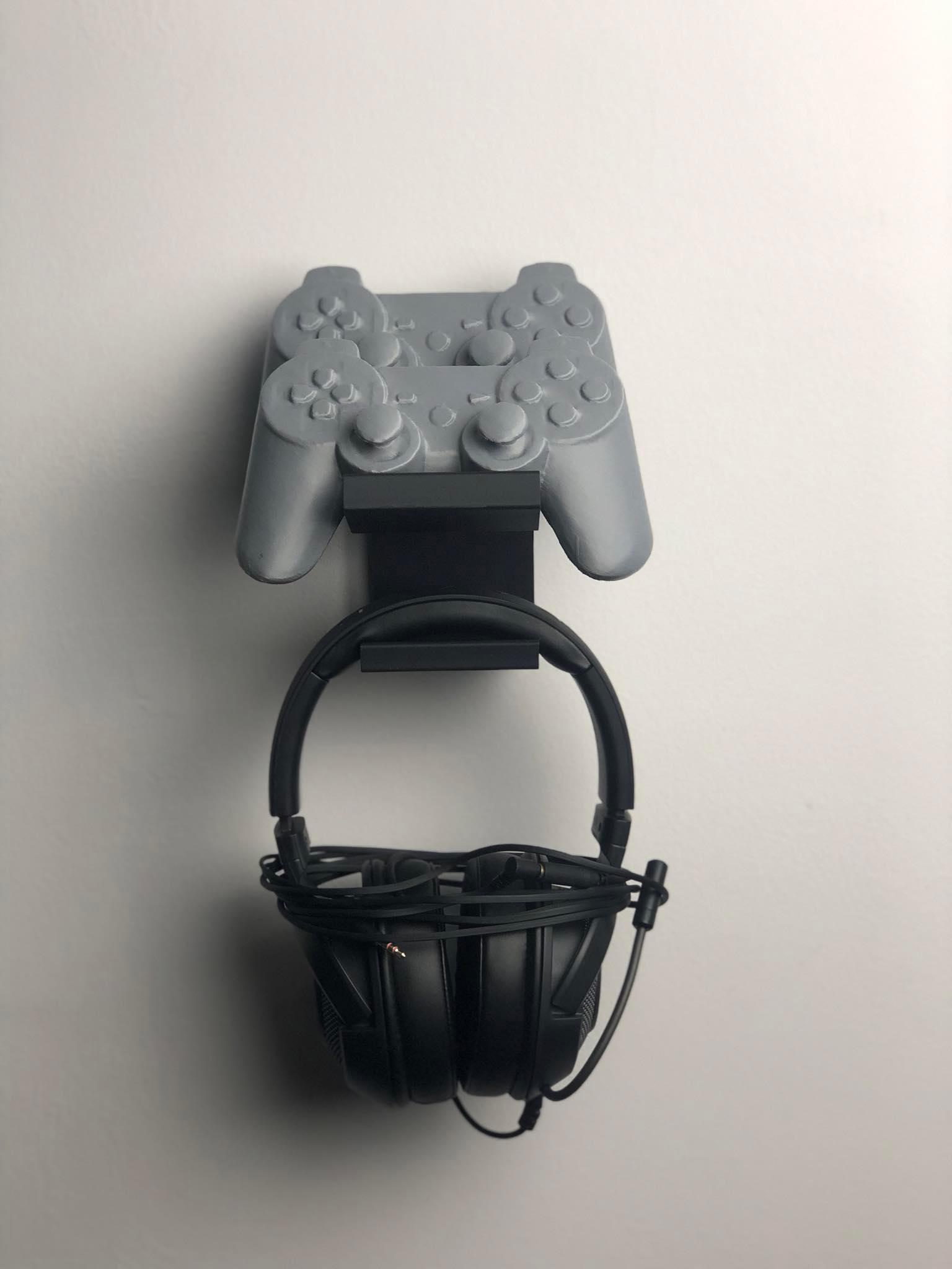 Wall Mounted Controller and Headset Stand (Version 2.0) 3d model