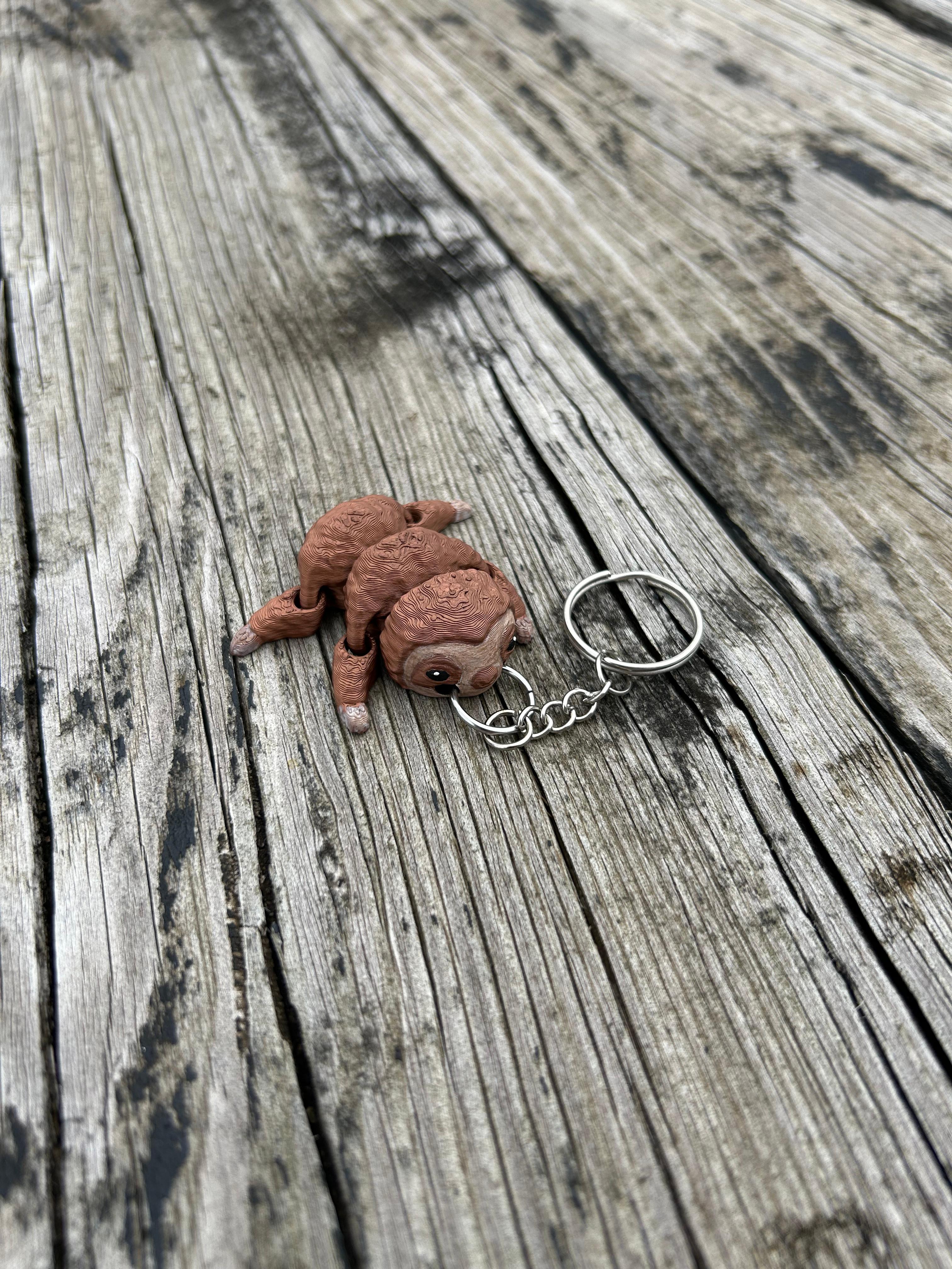 Baby Sloth Keychain with movable legs 3d model