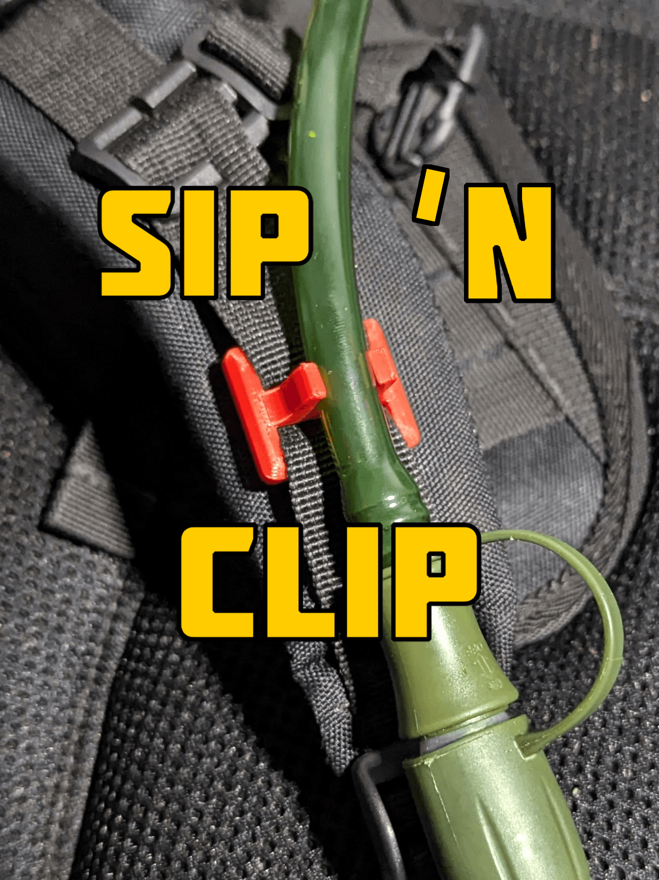 Sip 'n Clip - Bladder Straw Backpack Clip 3d model