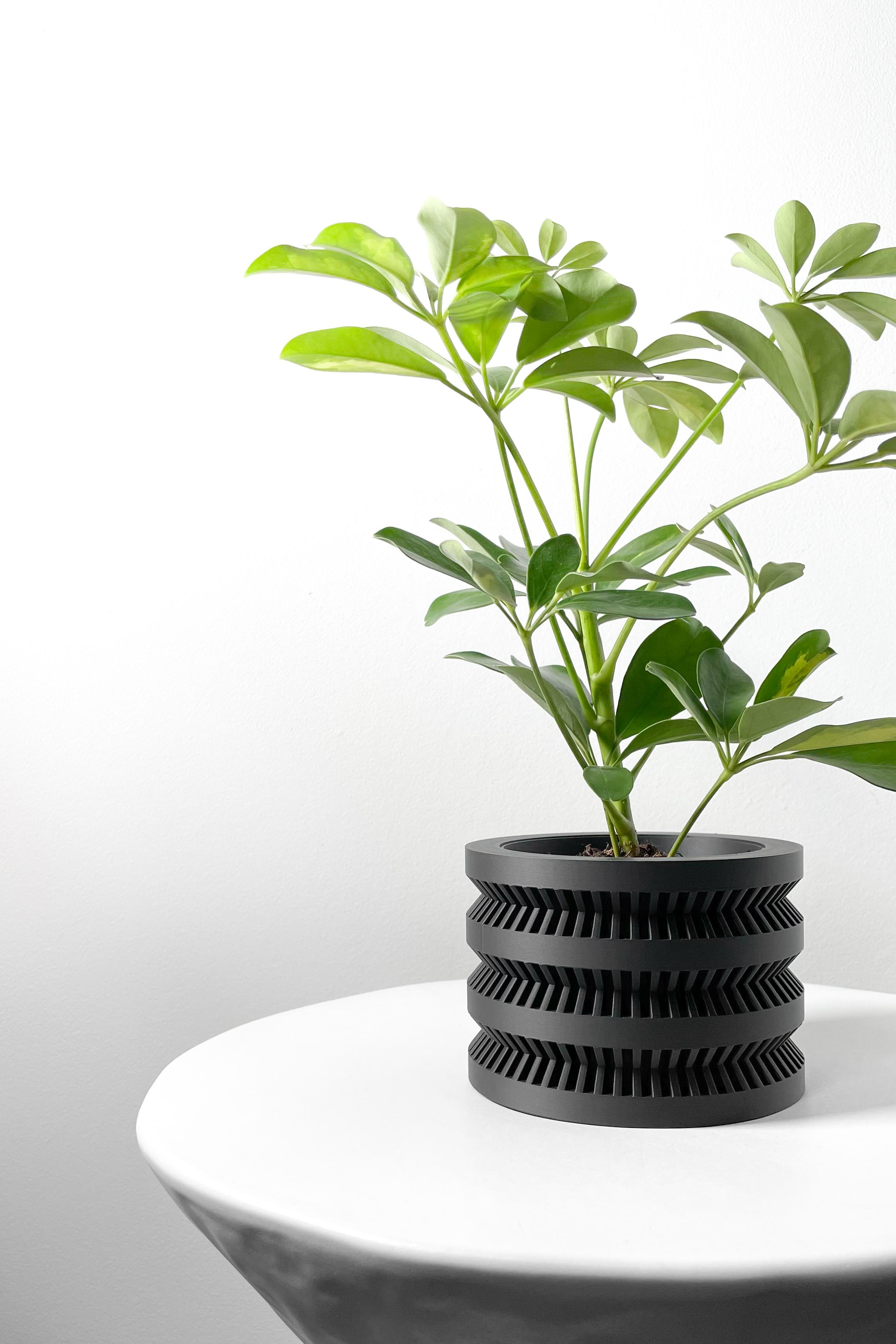 The Civen Planter Pot with Drainage Tray & Stand Included | Modern and Unique Home Decor 3d model