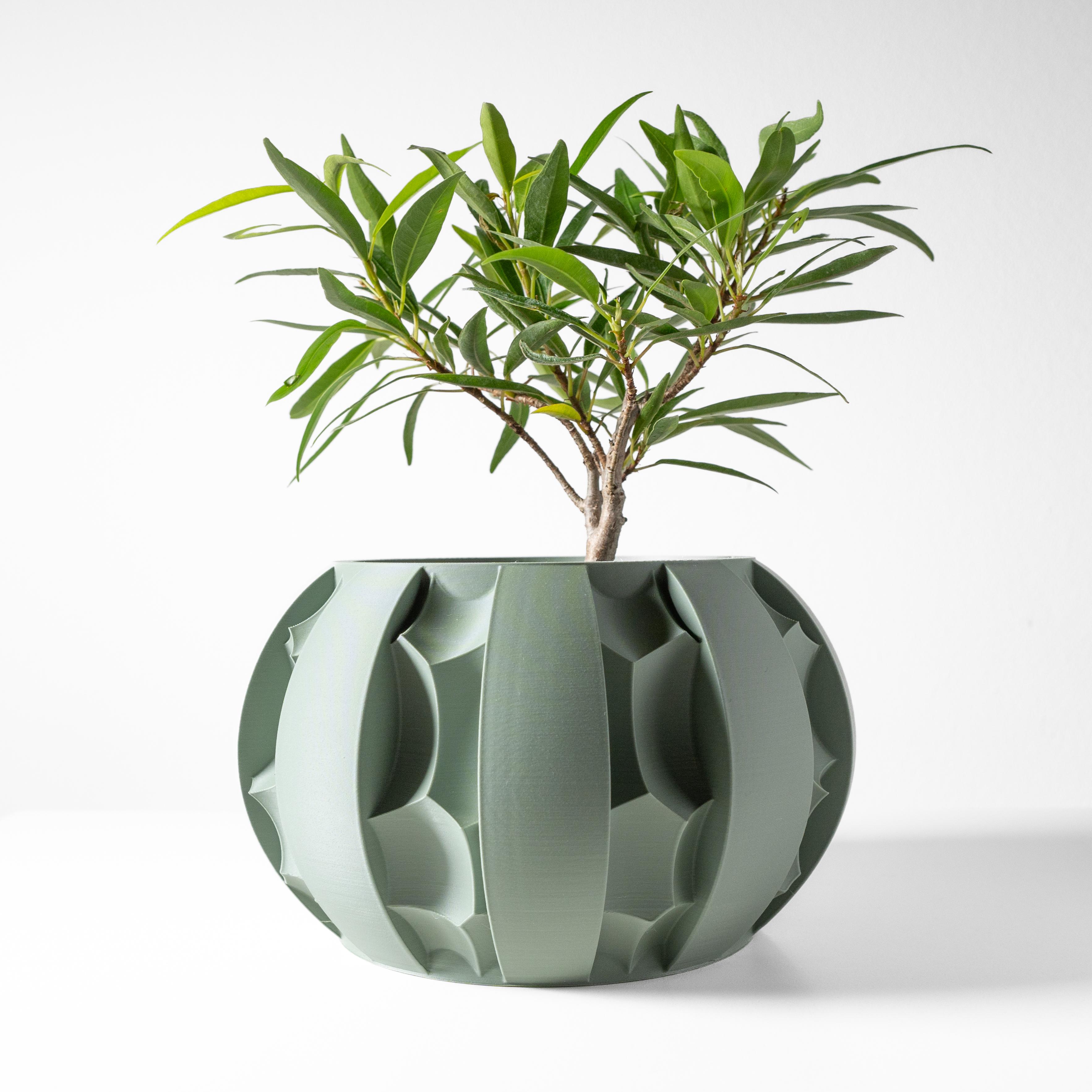 The Erna Planter Pot with Drainage Tray & Stand: Modern and Unique Home Decor for Plants 3d model