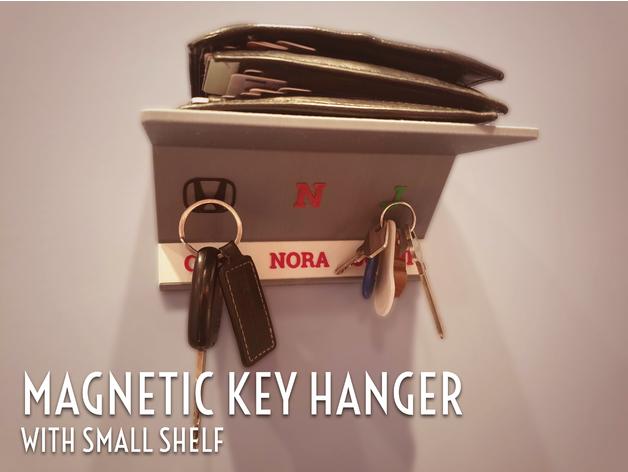 Magnetic Key Hanger with Small Shelf 3d model