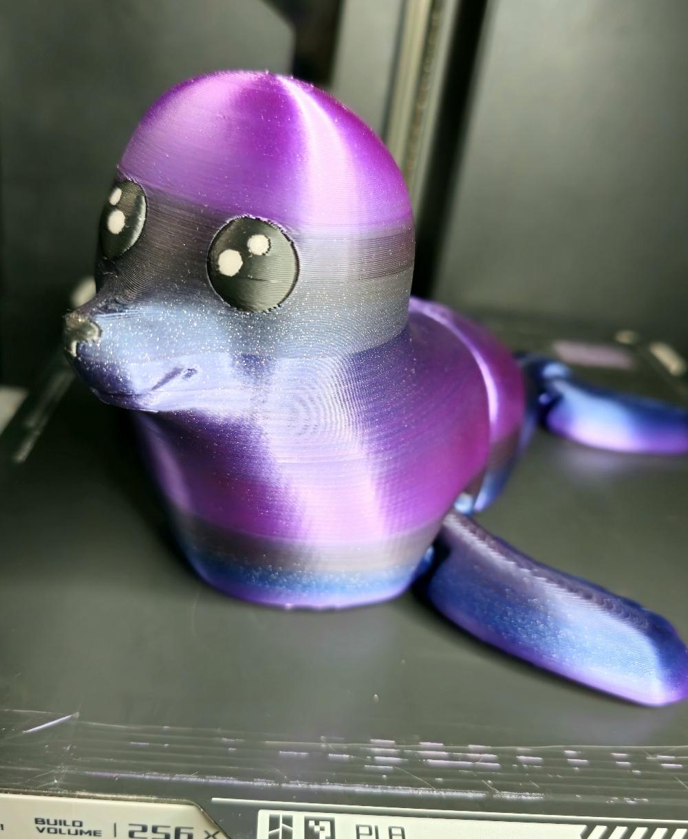 Flexi Baby Sea Lion - Cute little guy!! Made with Amolen pla on the bambu x1 carbon  - 3d model