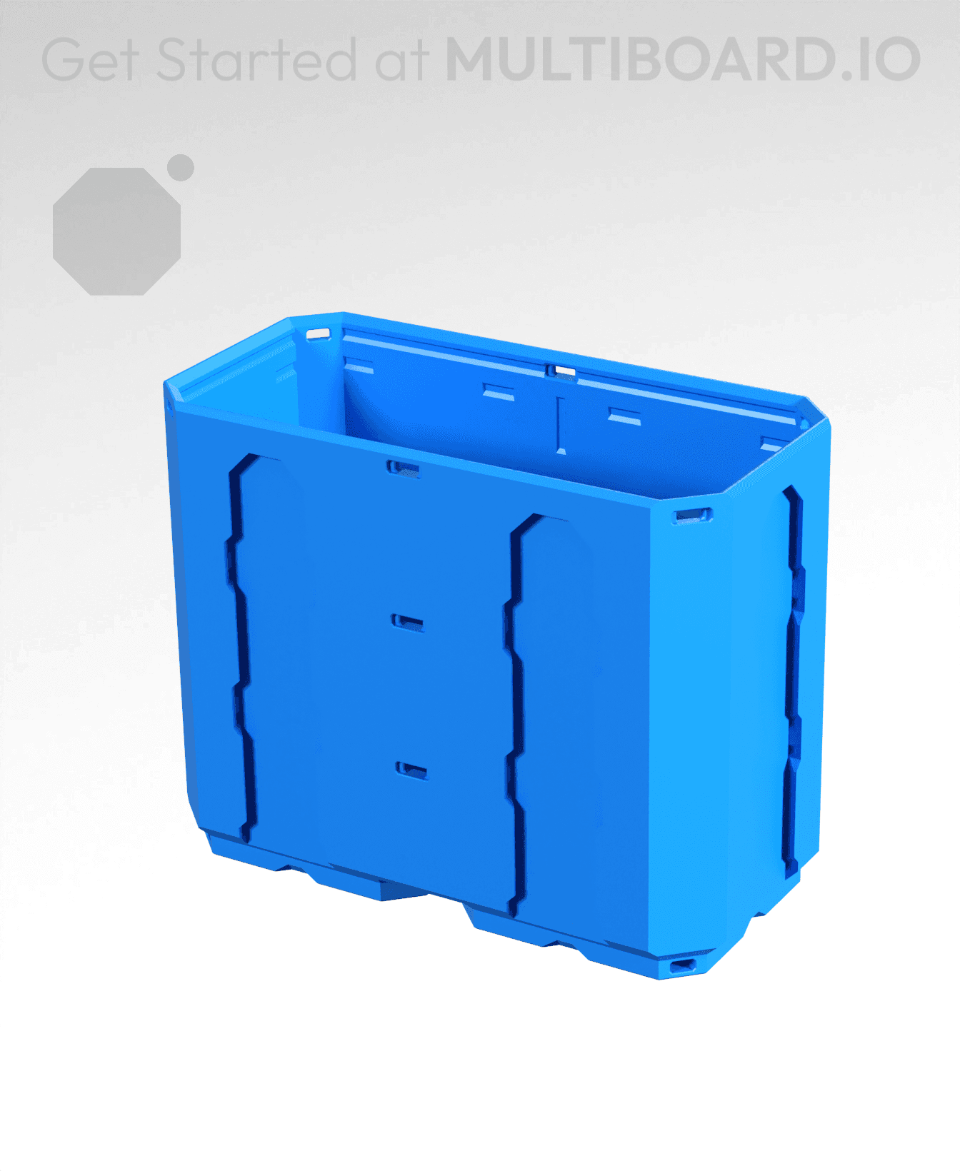 2x1x1.5 - Topped Multipoint Rail - Multibin Shell 3d model