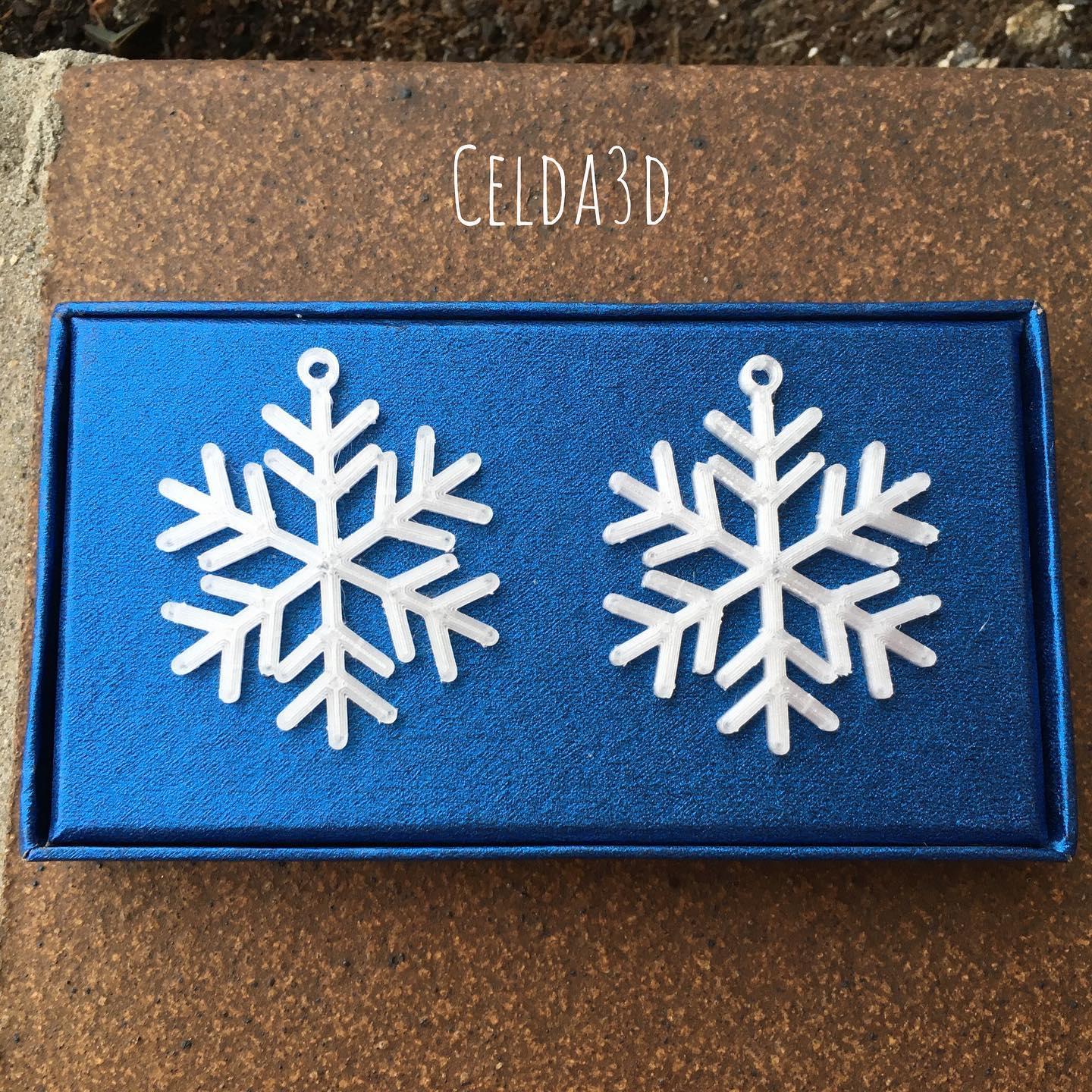 Snowflake earrings 3d model