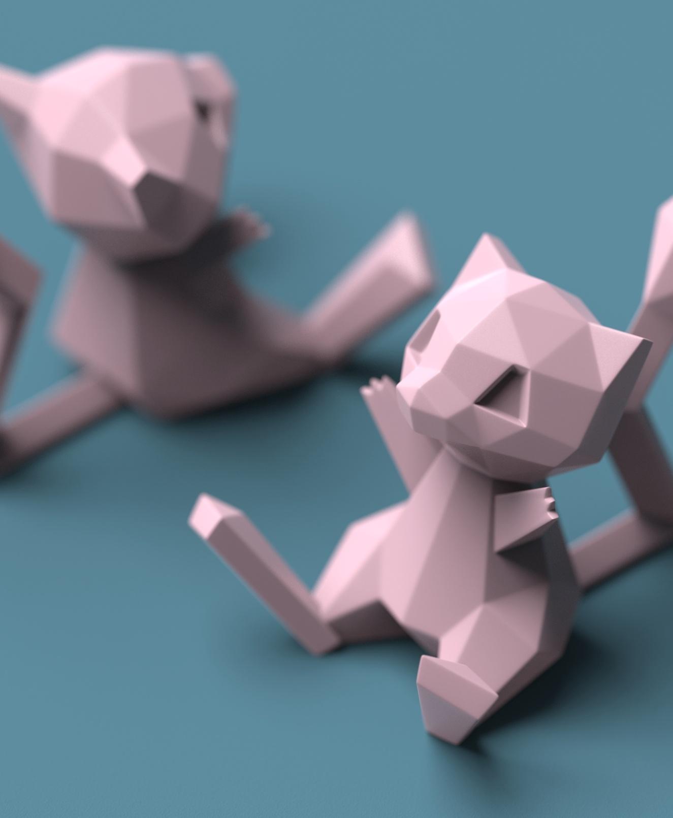 Low-poly Mew 3d model